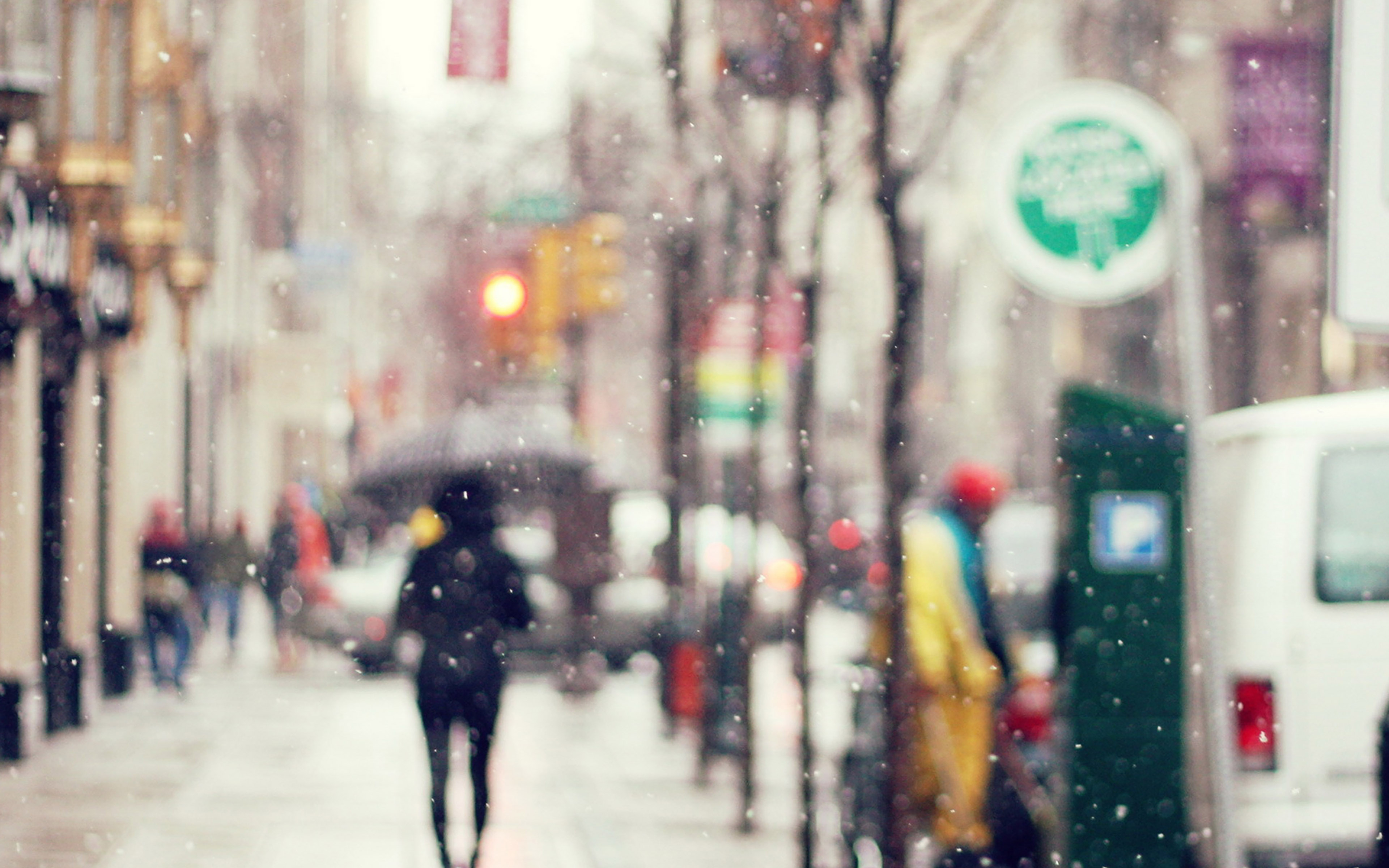 Snow Street Winter Walk City Day