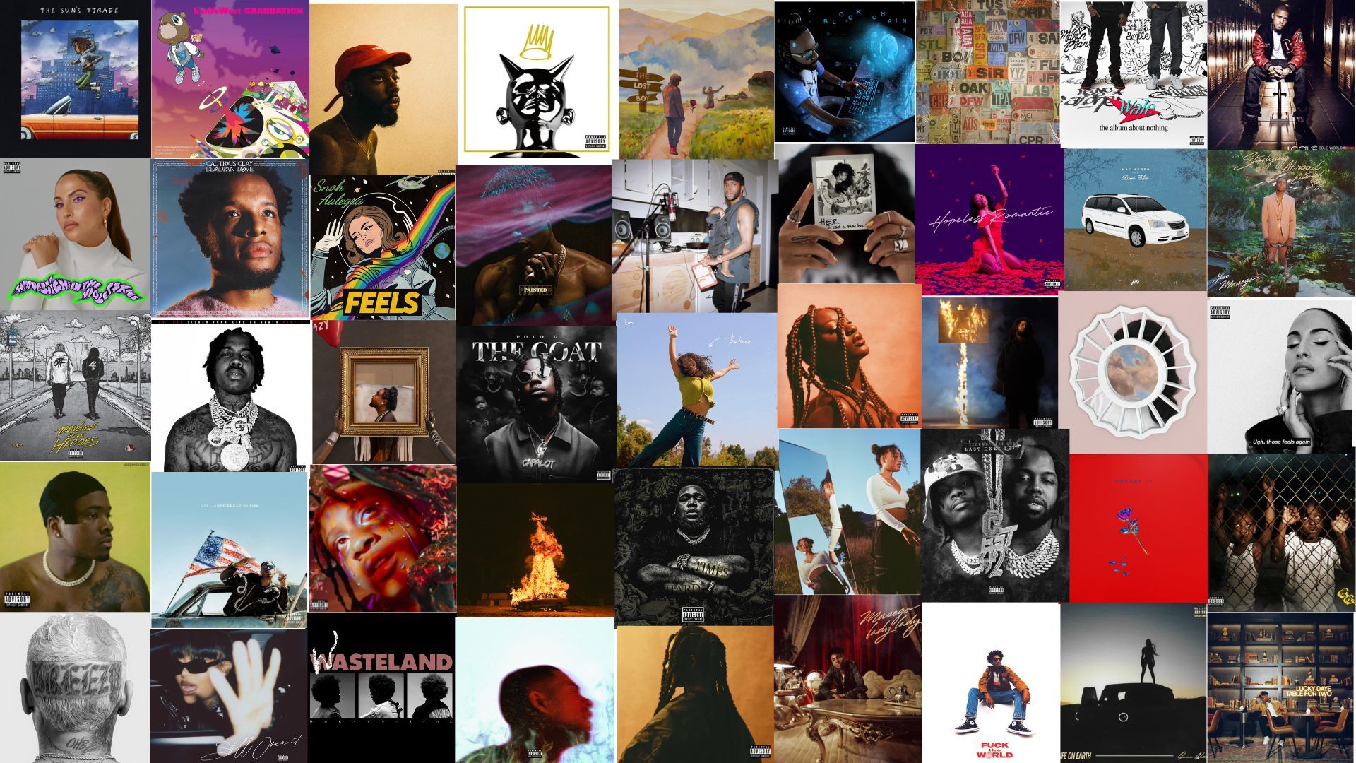 Music HipHop R&B Collage Desktop background