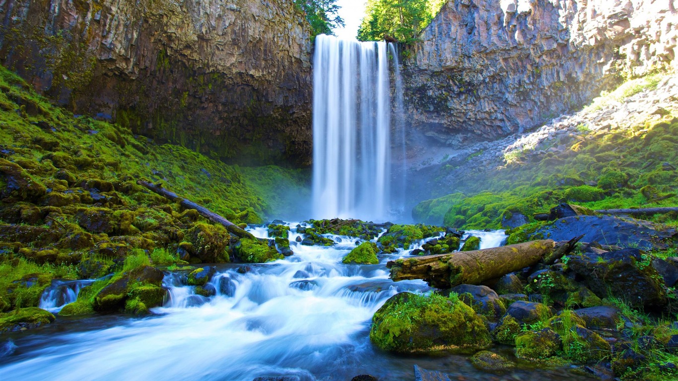 Falling Water Nature HD Wallpaper