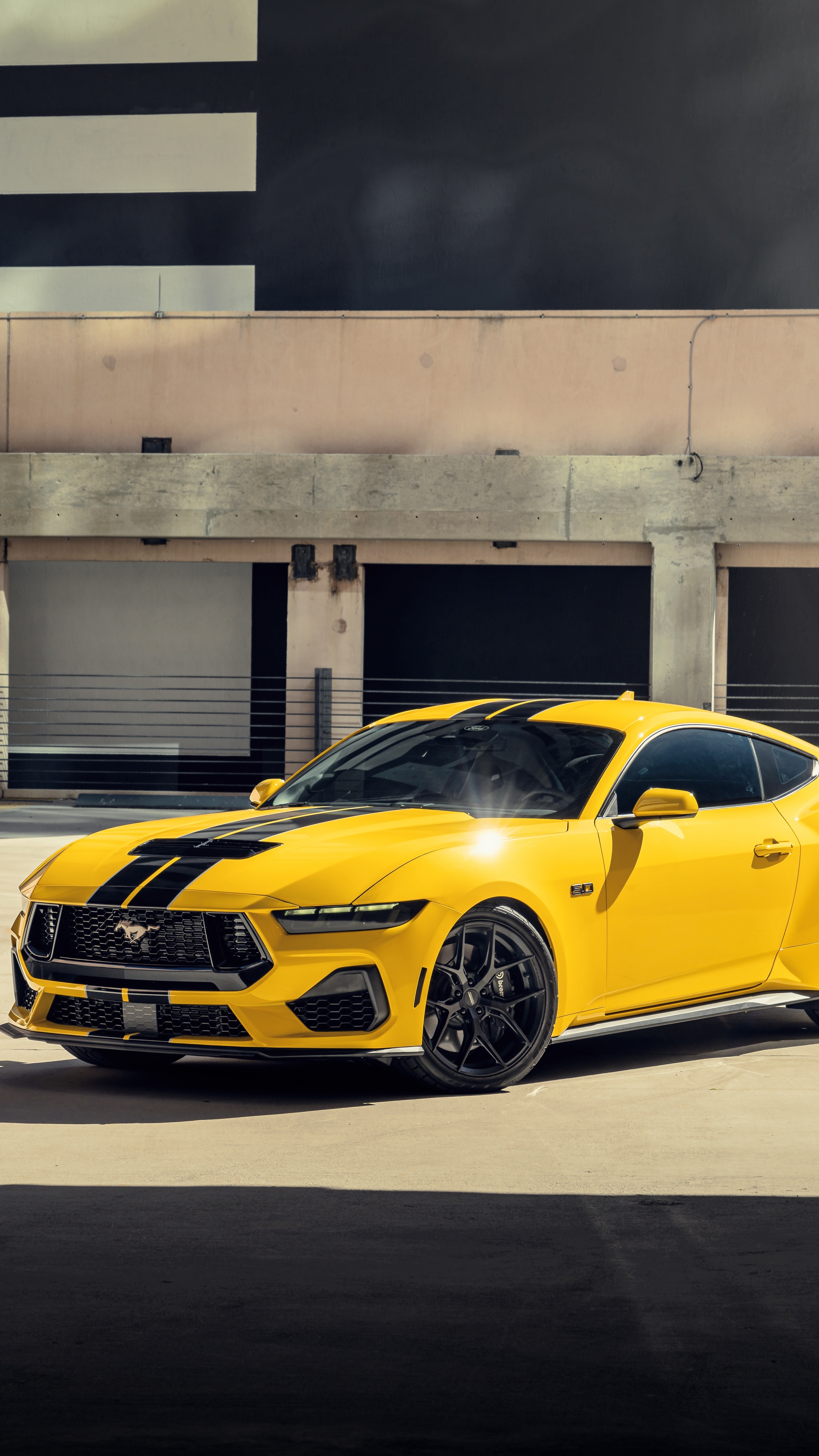 Yellow Wallpaper 4K, Ford Mustang, 5K
