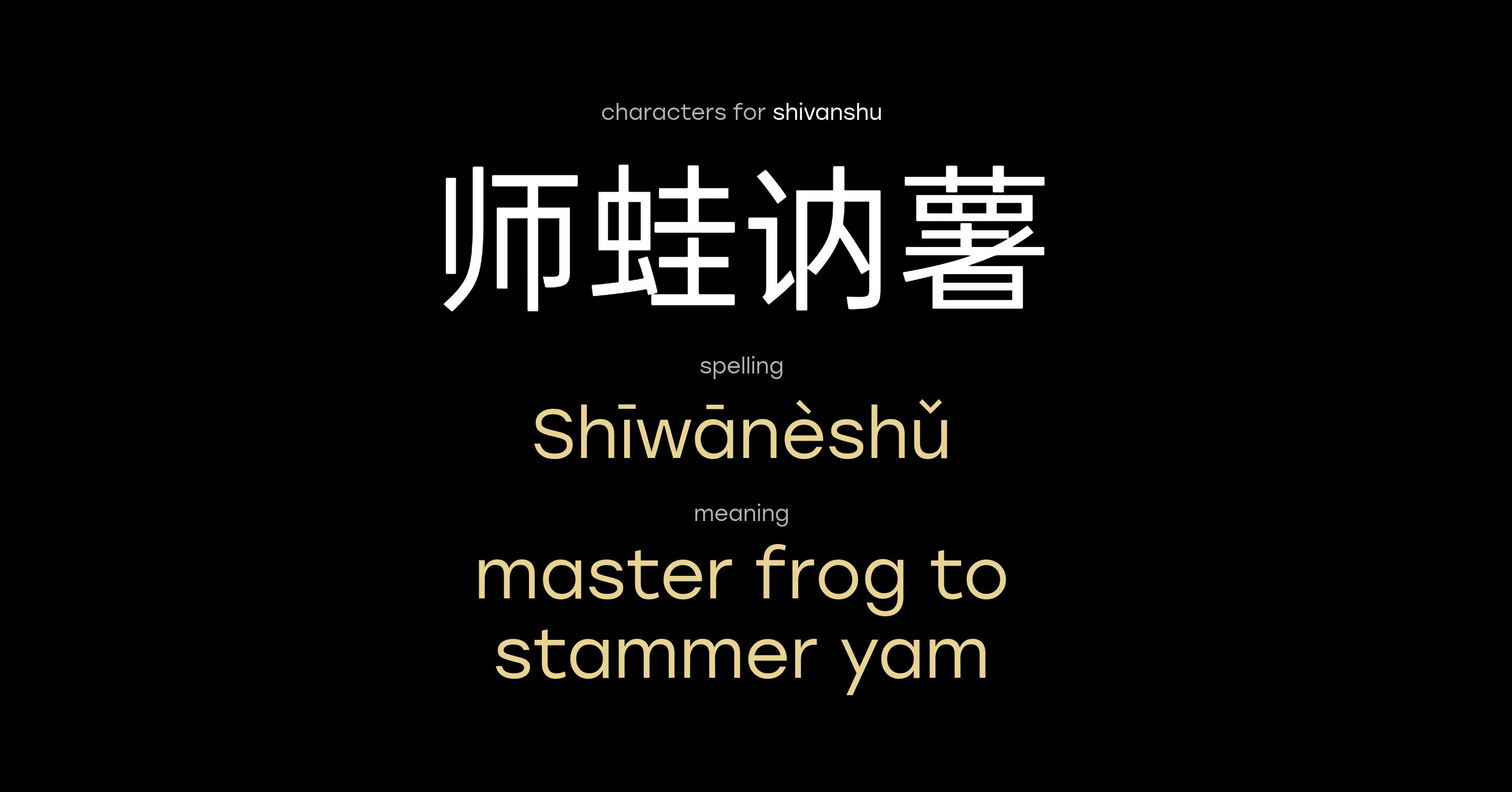Meaning of name Shivanshu in Chinese