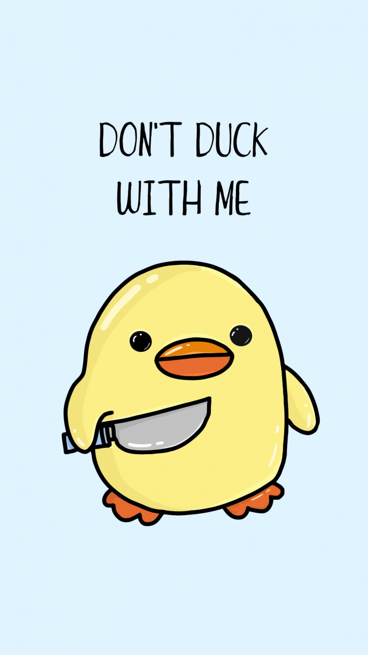 Cute duck Wallpaper 4K, Cute warning, 5K