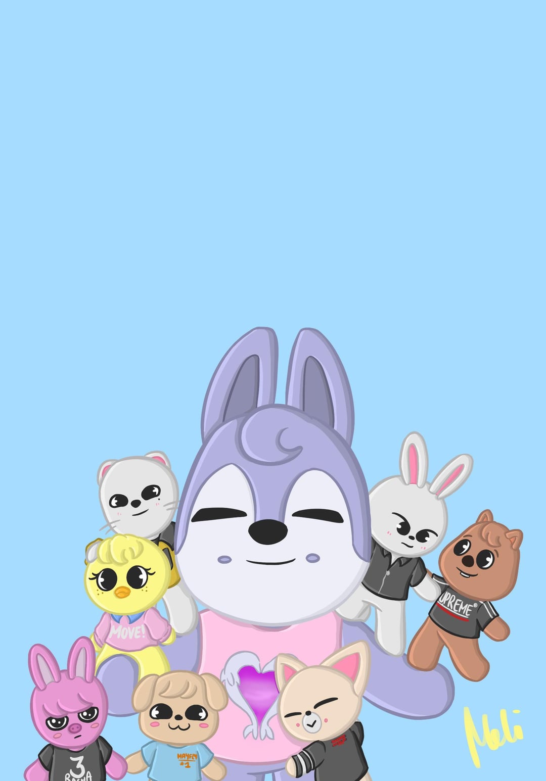 Drew myself a SKZOO wallpaper :), r