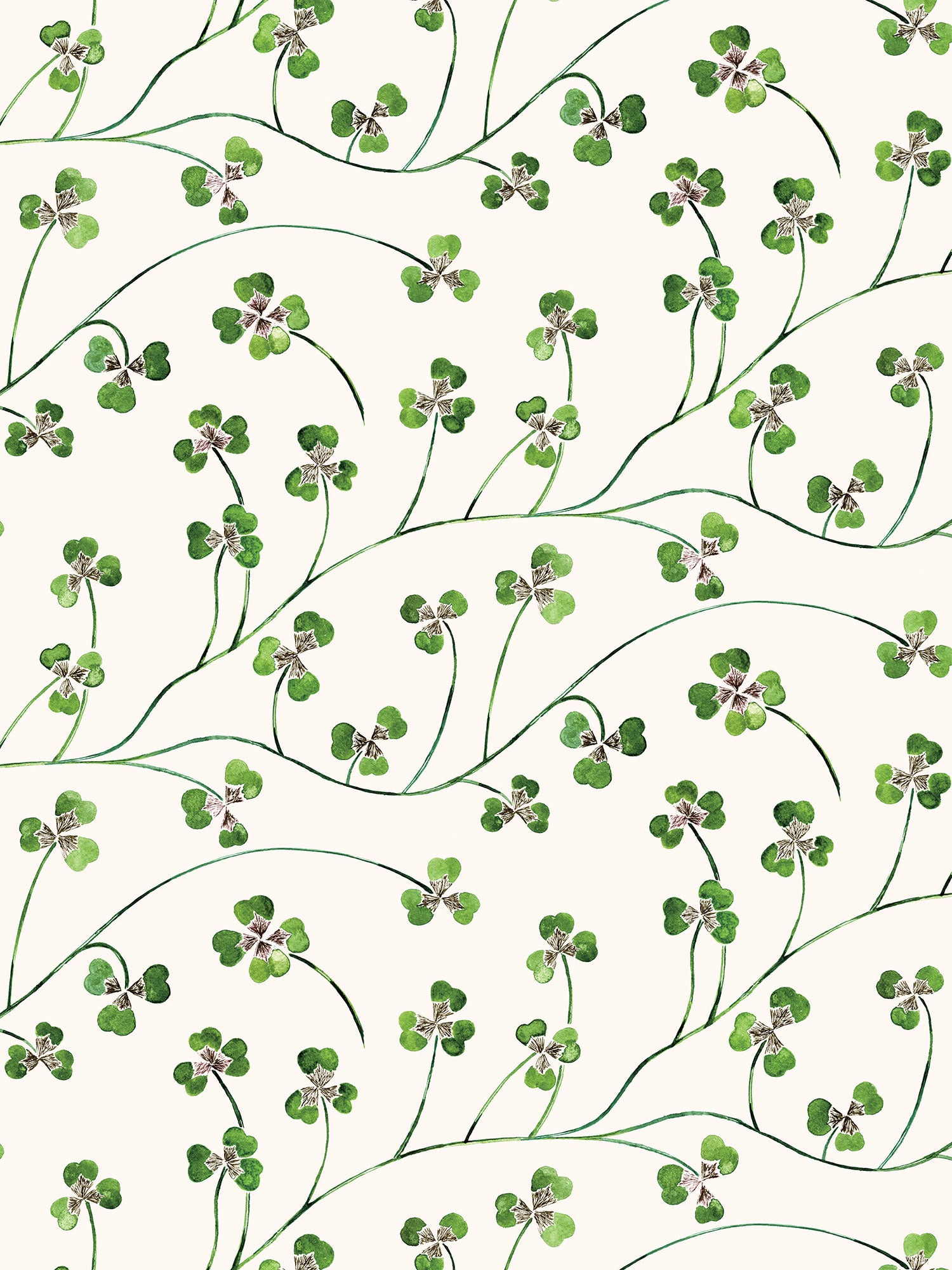 Lucky Leaf Clover Wallpaper by artist Kate Hawkins