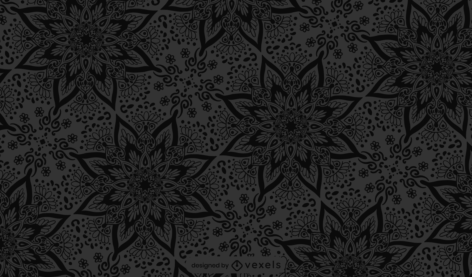 Grey Flower Mandala Pattern Design