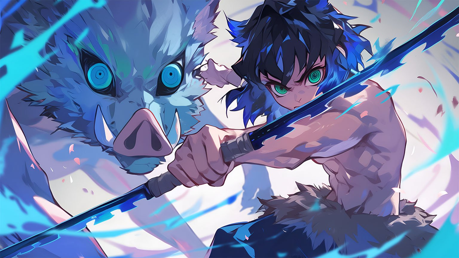 Blue And Red Demon Slayer Wallpapers - Wallpaper Cave