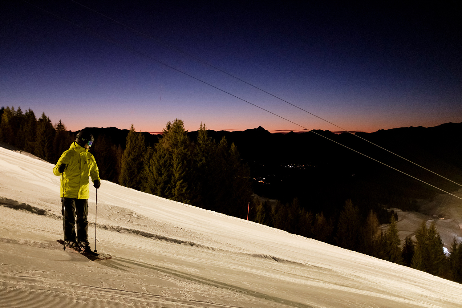 Tirol Night Skiing. Tirol in Austria