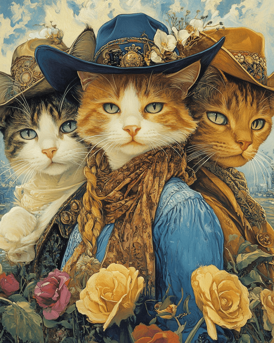 Three Amigos Cats Art