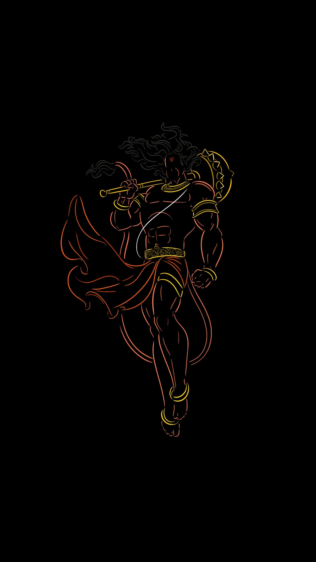 minimal wallpaper of Lord Hanuman