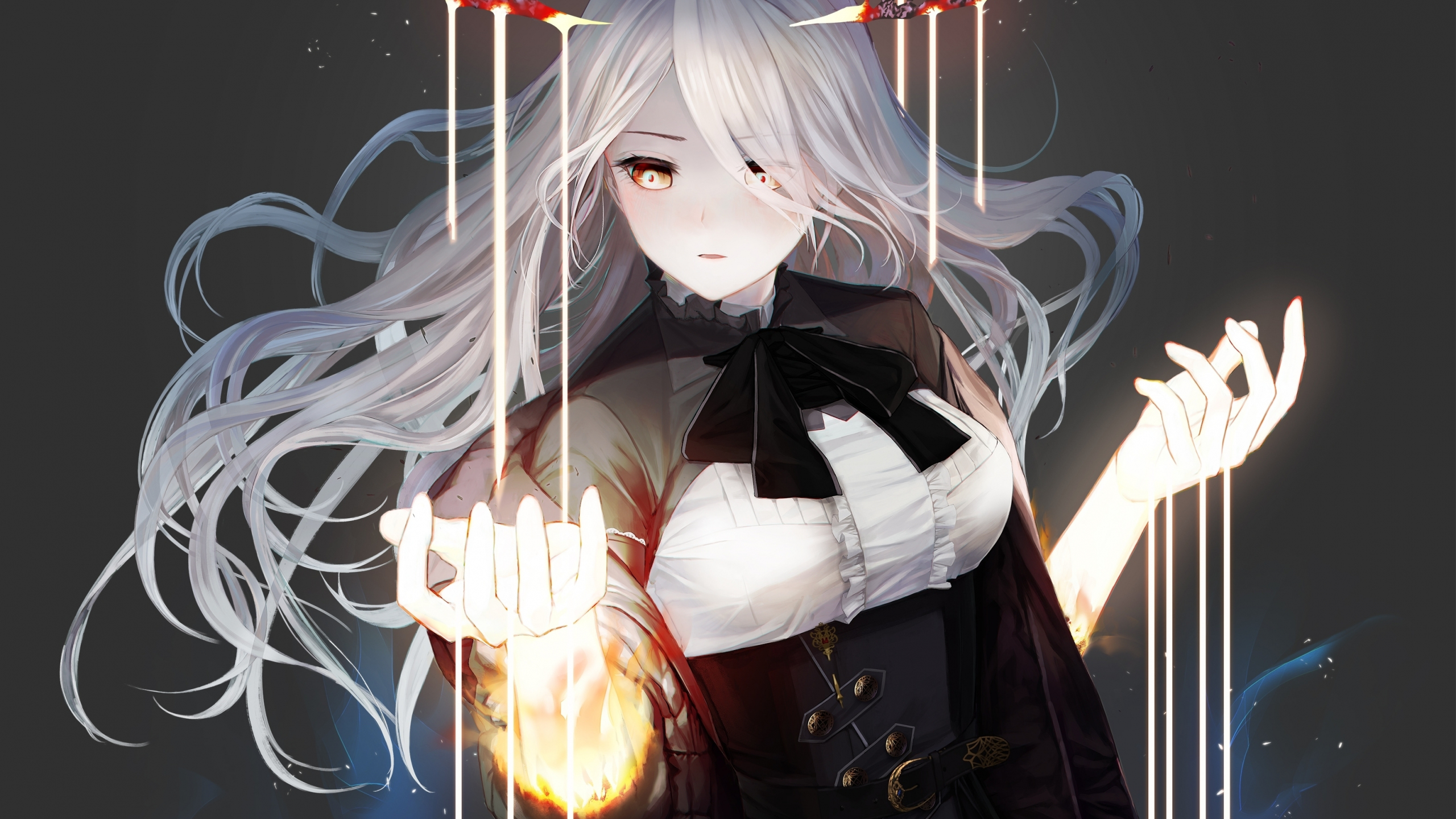 wallpaper 2560x1440 anime girl, crown