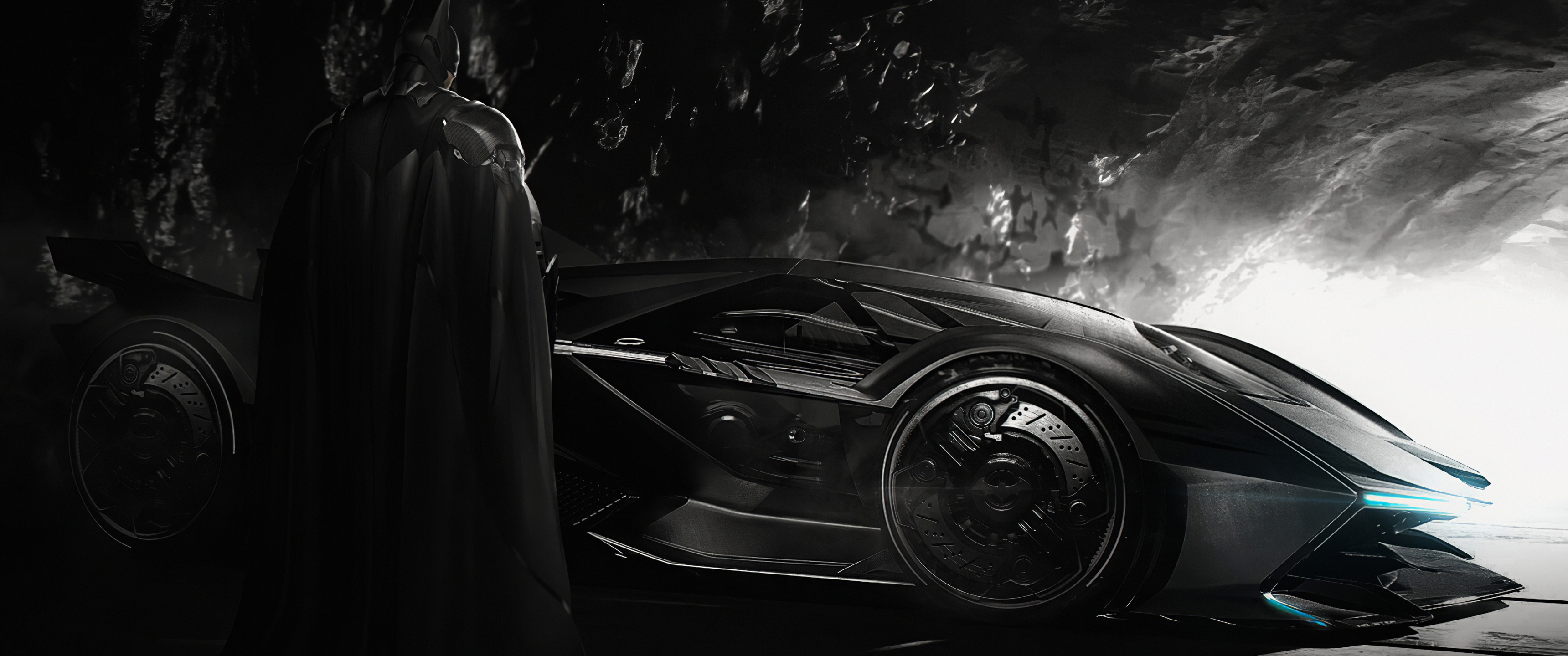 Batman Wallpaper 4K, Batmobile, Batcave