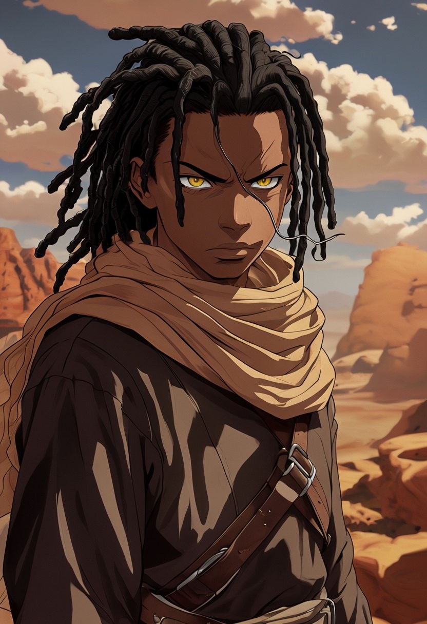 Free and customizeable black anime boy