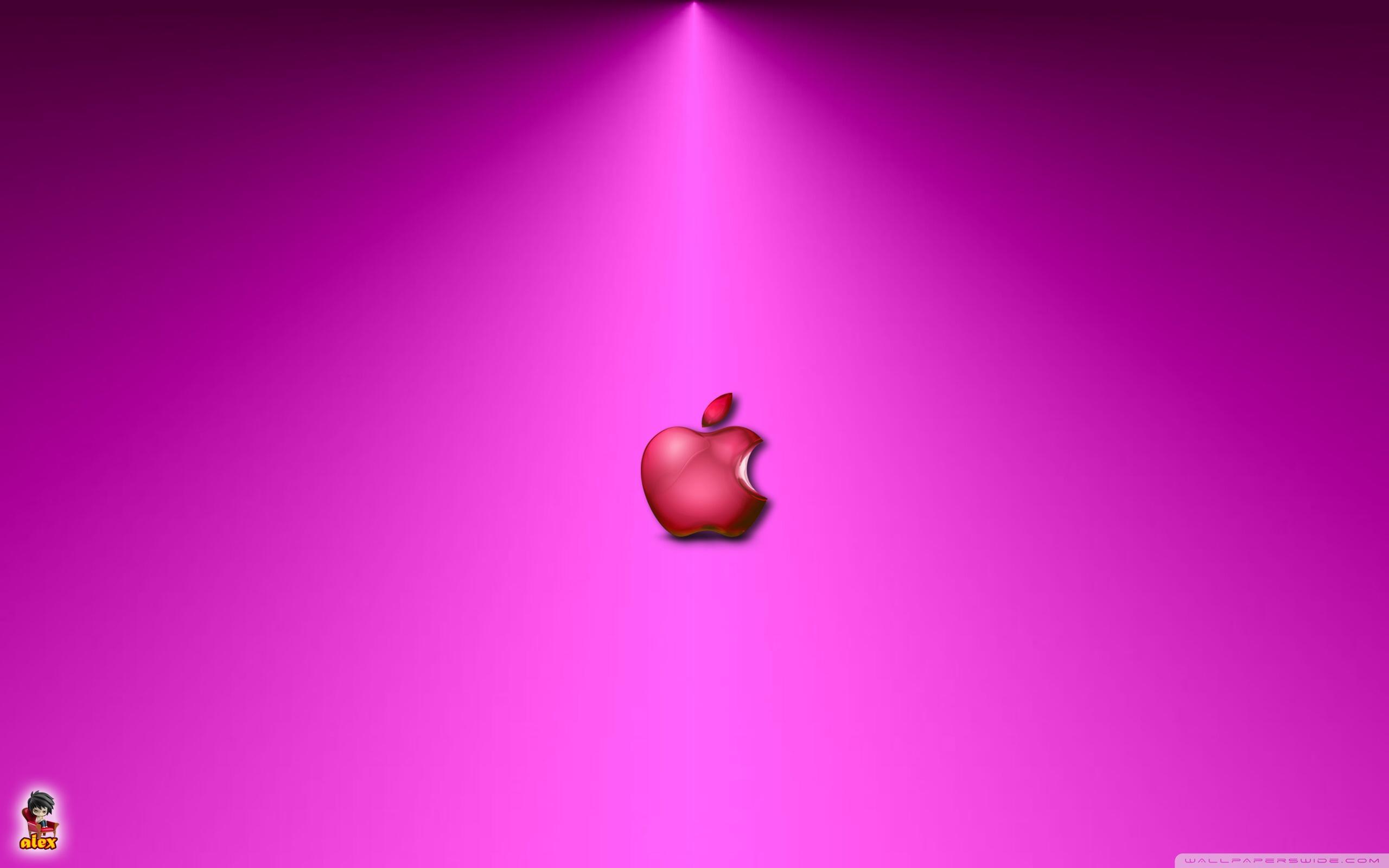 Apple (Magenta Background) HD desktop wallpaper