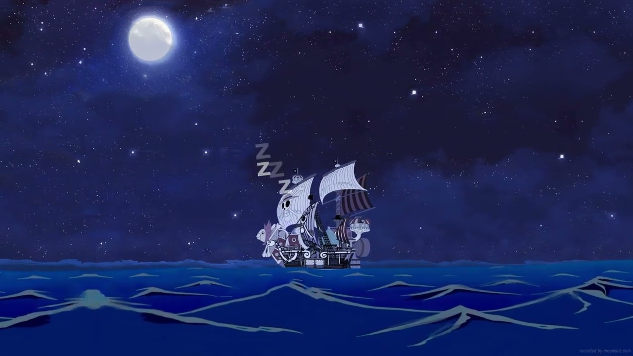One Piece Thousand Sunny Ship Moonlit