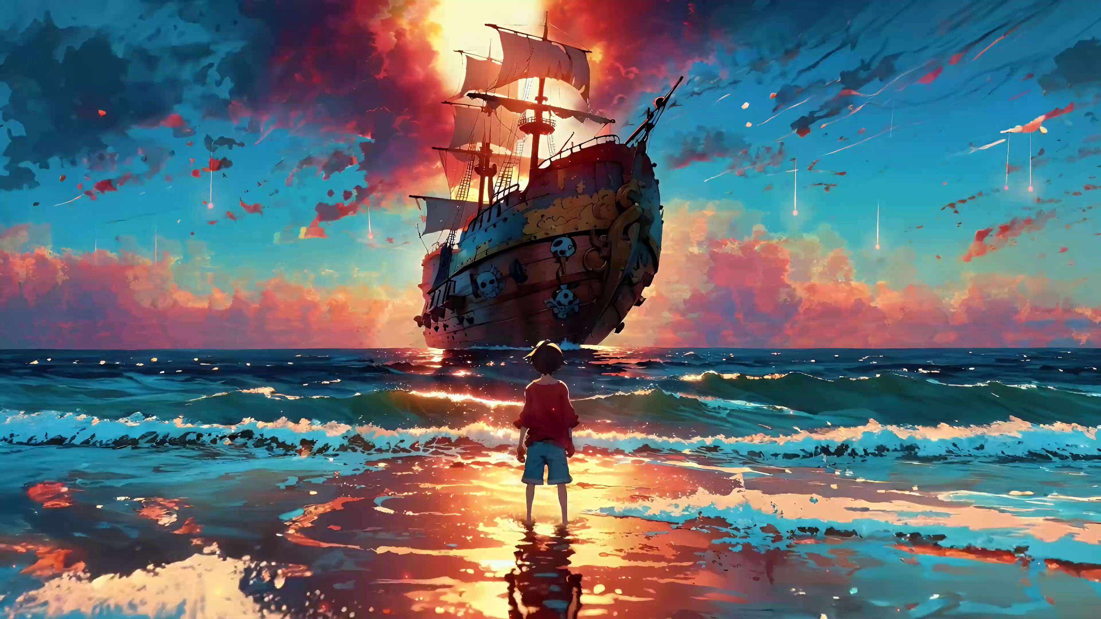 Luffy and the Thousand Sunny Live Wallpaper