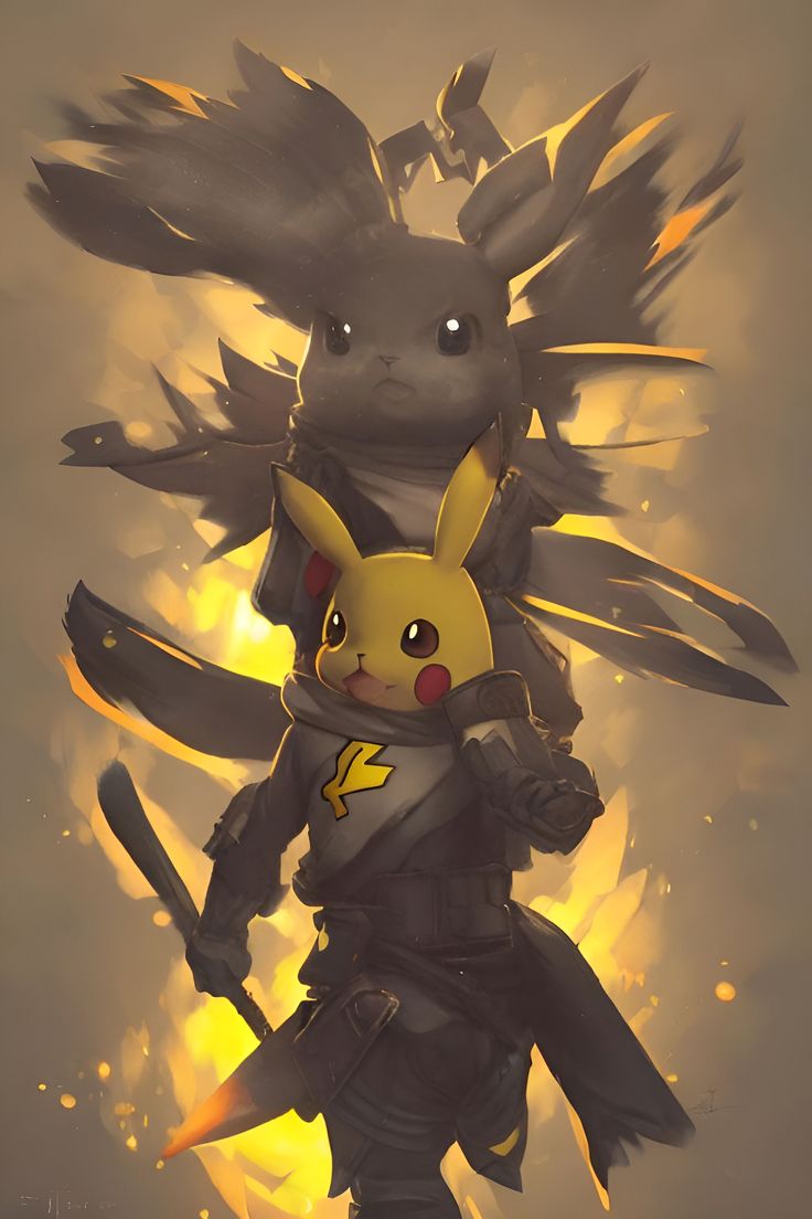Hero warrior Pikachu poster