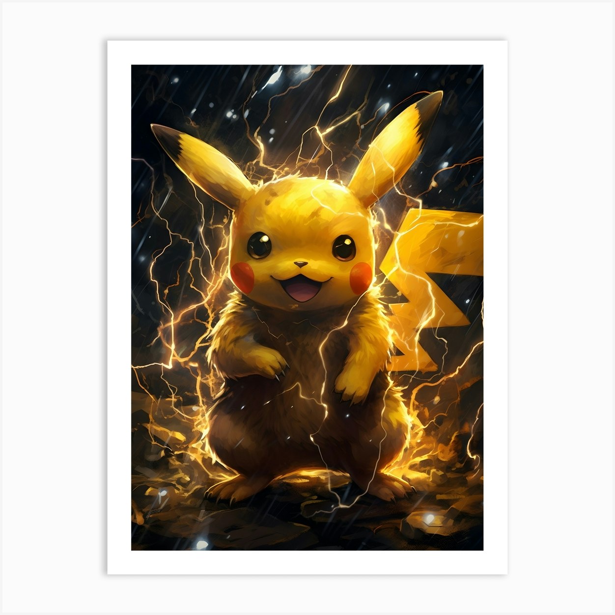 Pikachu Pokemon 3 Art Print