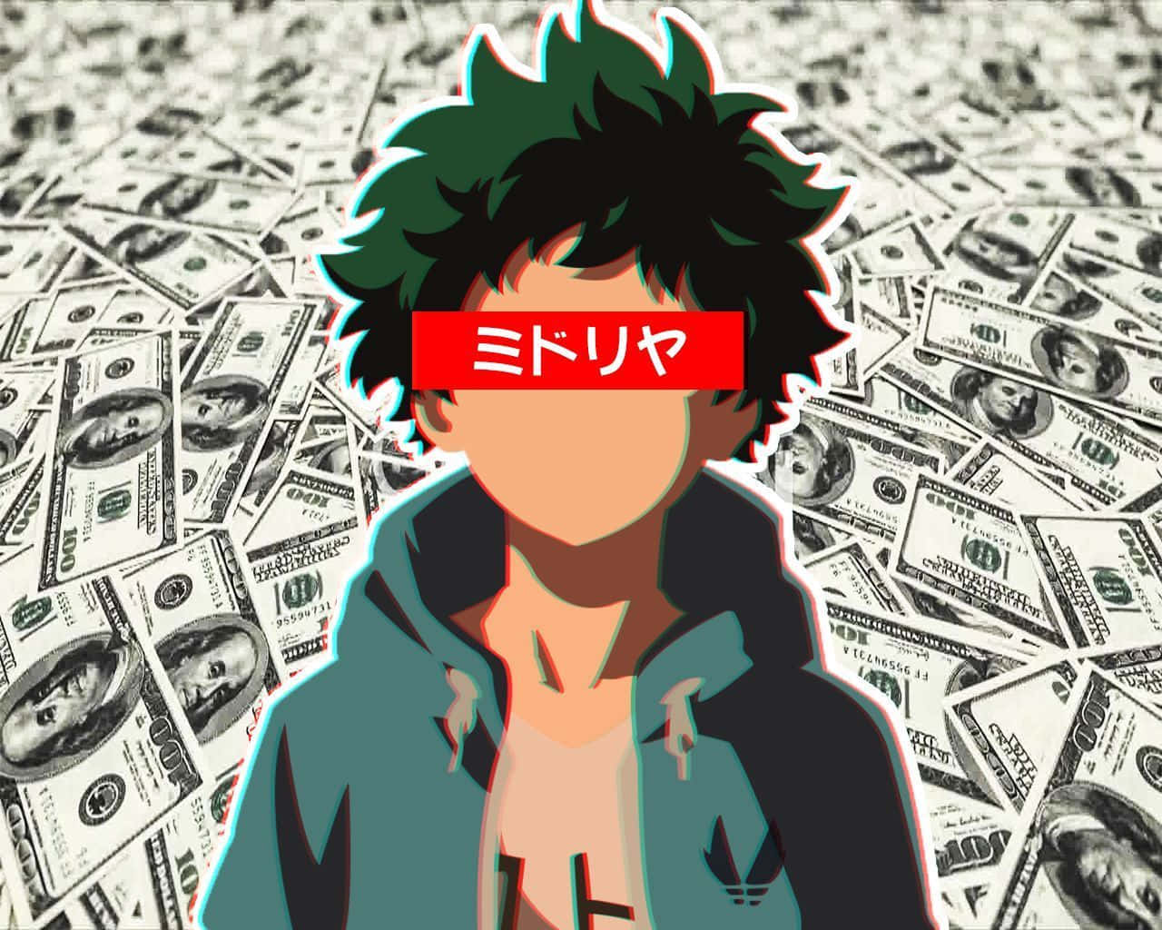 Download Deku Drip Memewith Money Background Wallpaper