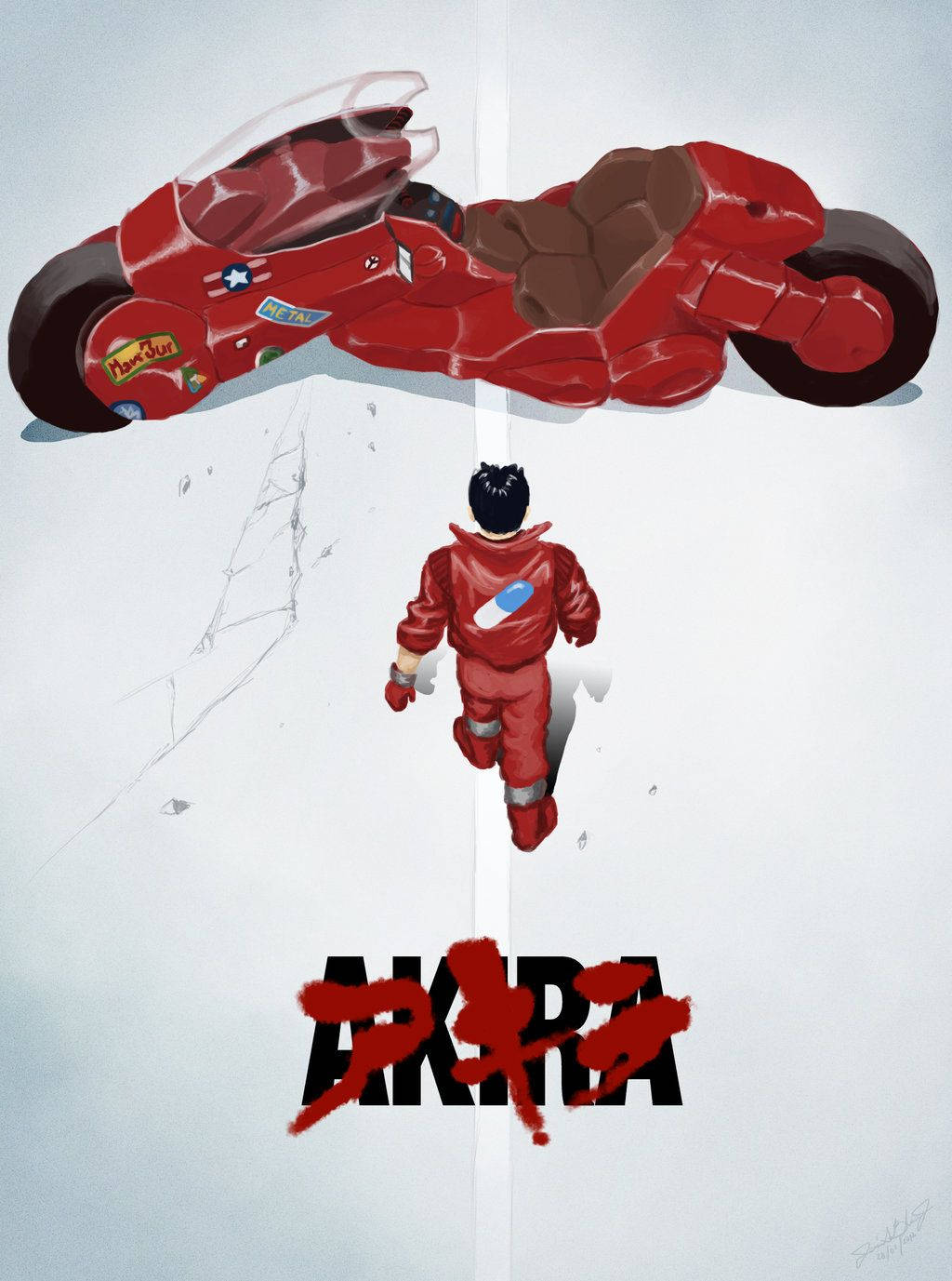Akira Kaneda Bike Aerial View Wallpaper