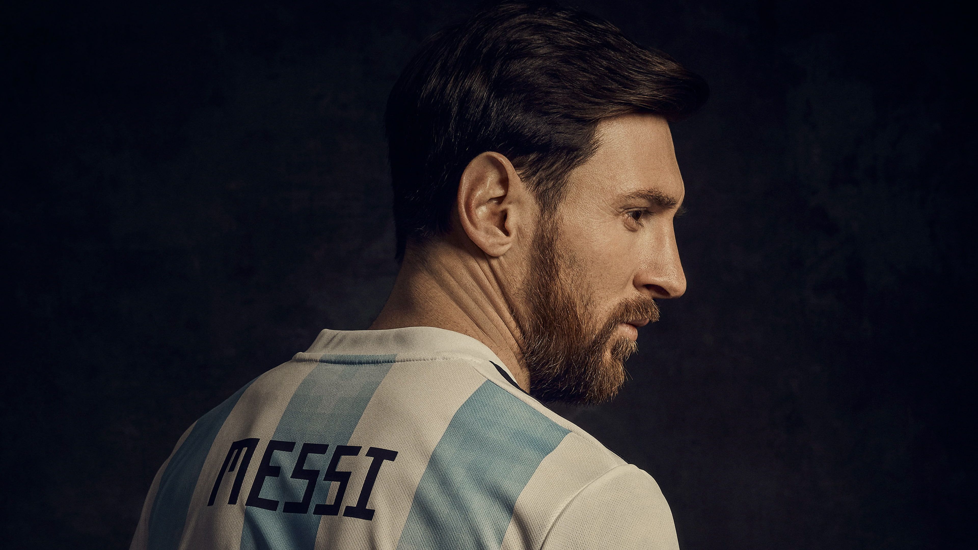 HD wallpaper: Lionel Messi 4K, headshot