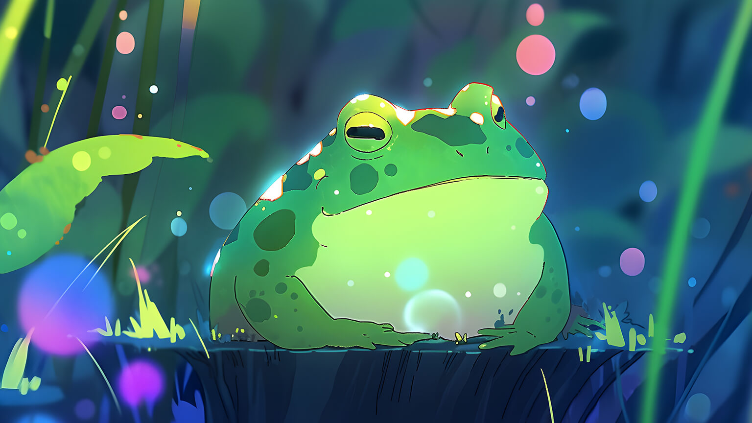 Green Fat Frog Desktop Wallpaper