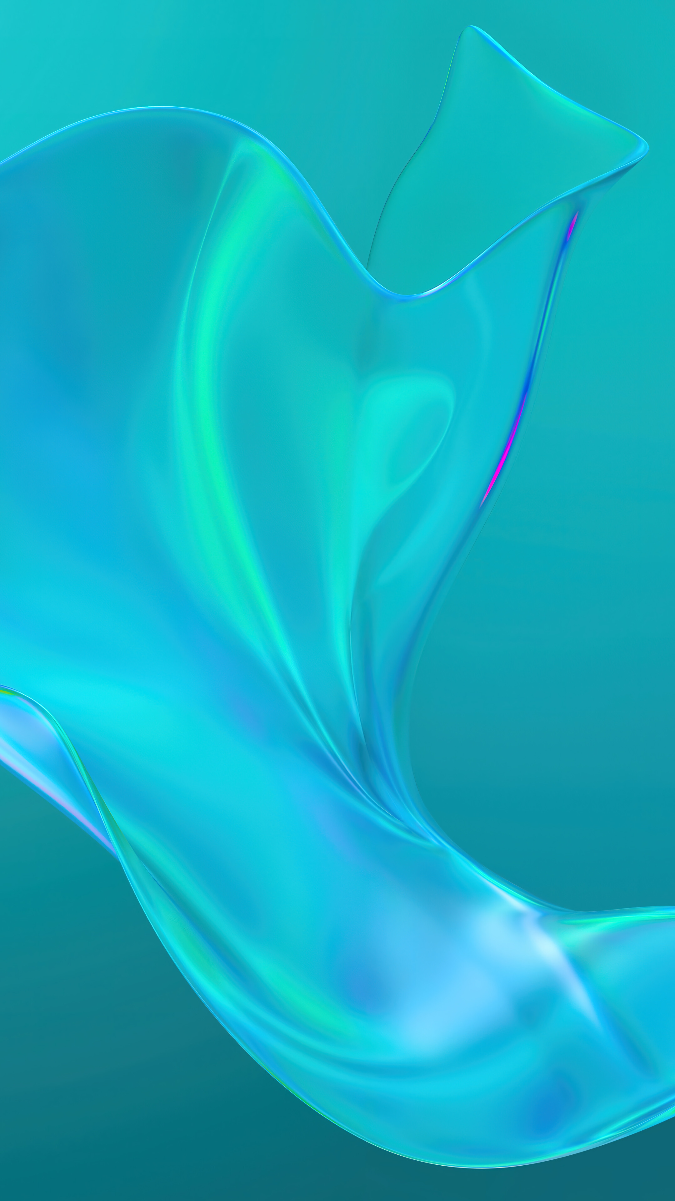 Cyan Background Abstract Huawei 4K