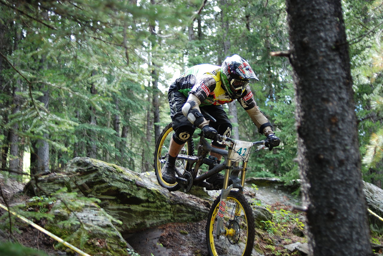 Mountain bike in downhill