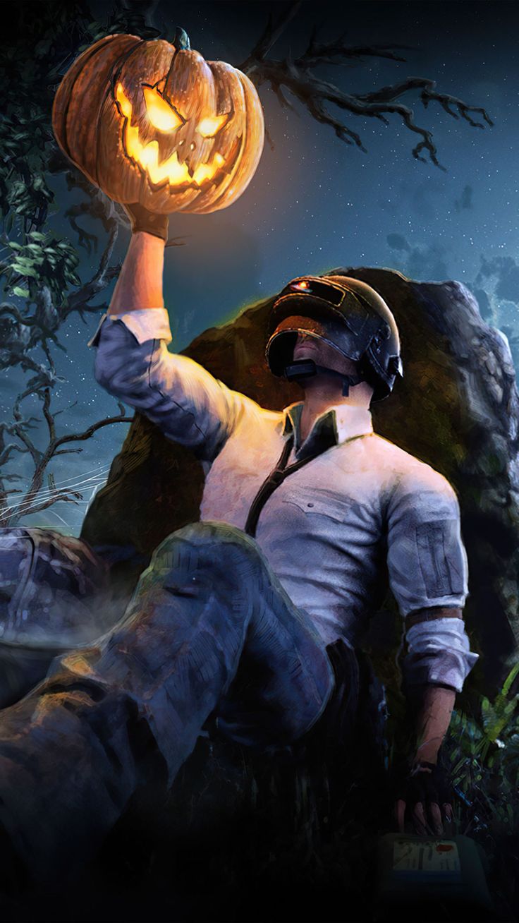 Helmet Guy With Pumpkin Halloween PUBG