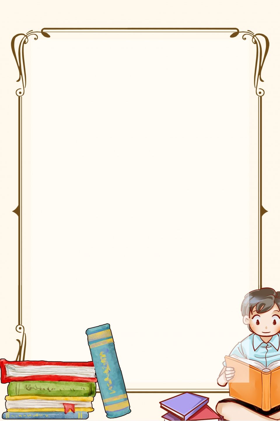 Simple Reading Cartoon Background