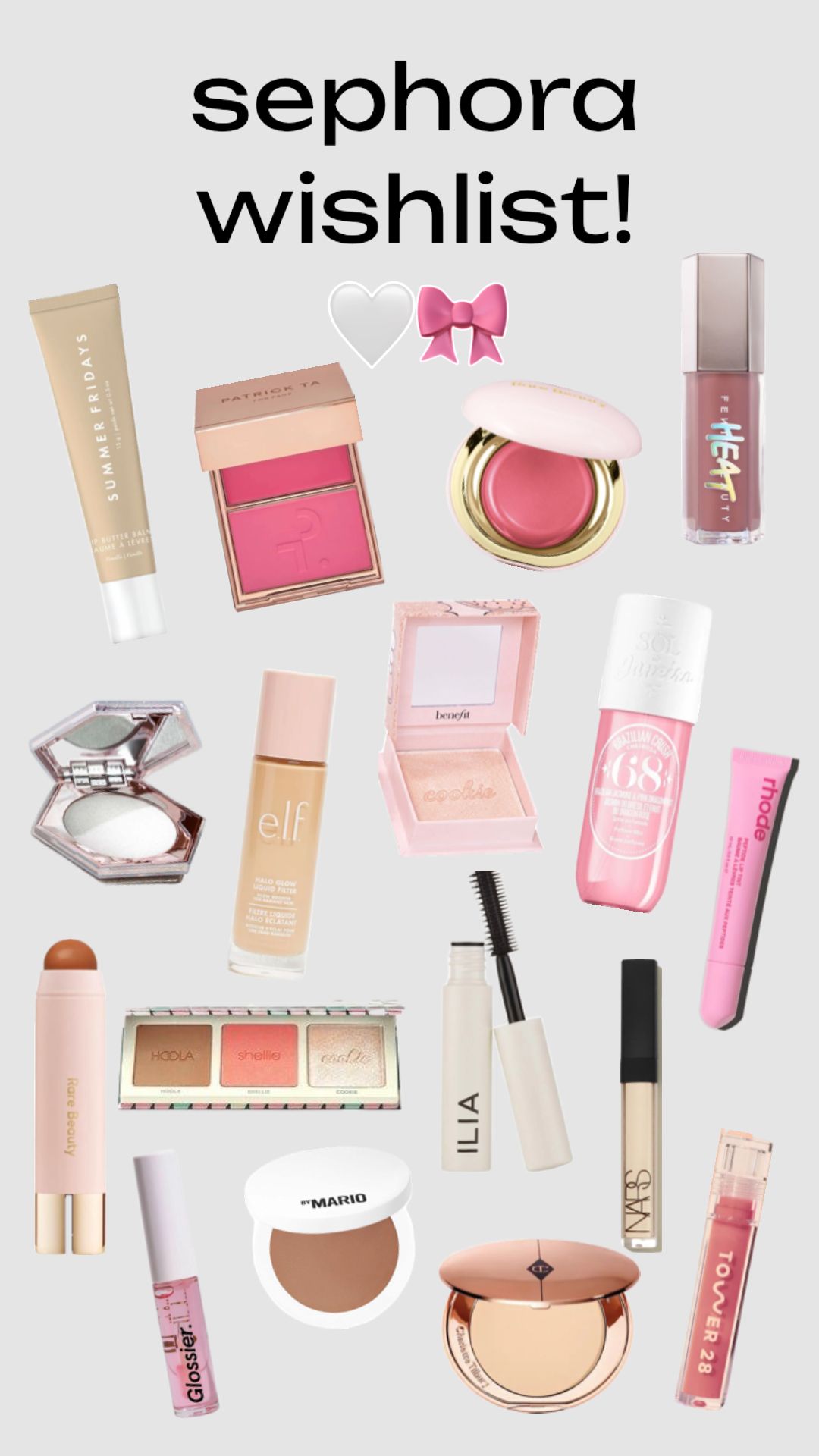sephora wishlist! #beauty #wallpaper #vibes #outfitinspo #preppy #makeup #sephora #cute #coquette #vanillagirl #fyp