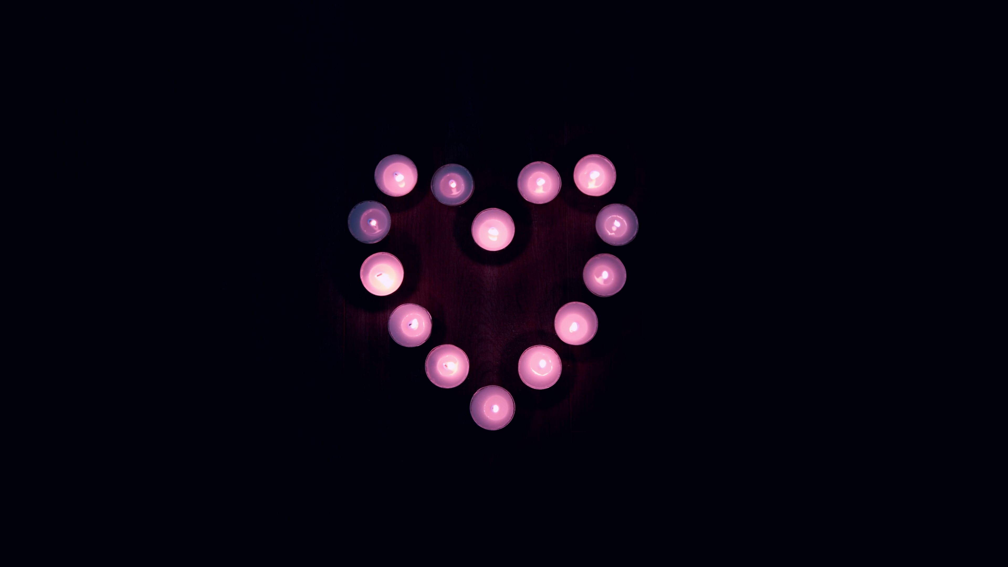 Love heart Wallpaper 4K, Candle lights