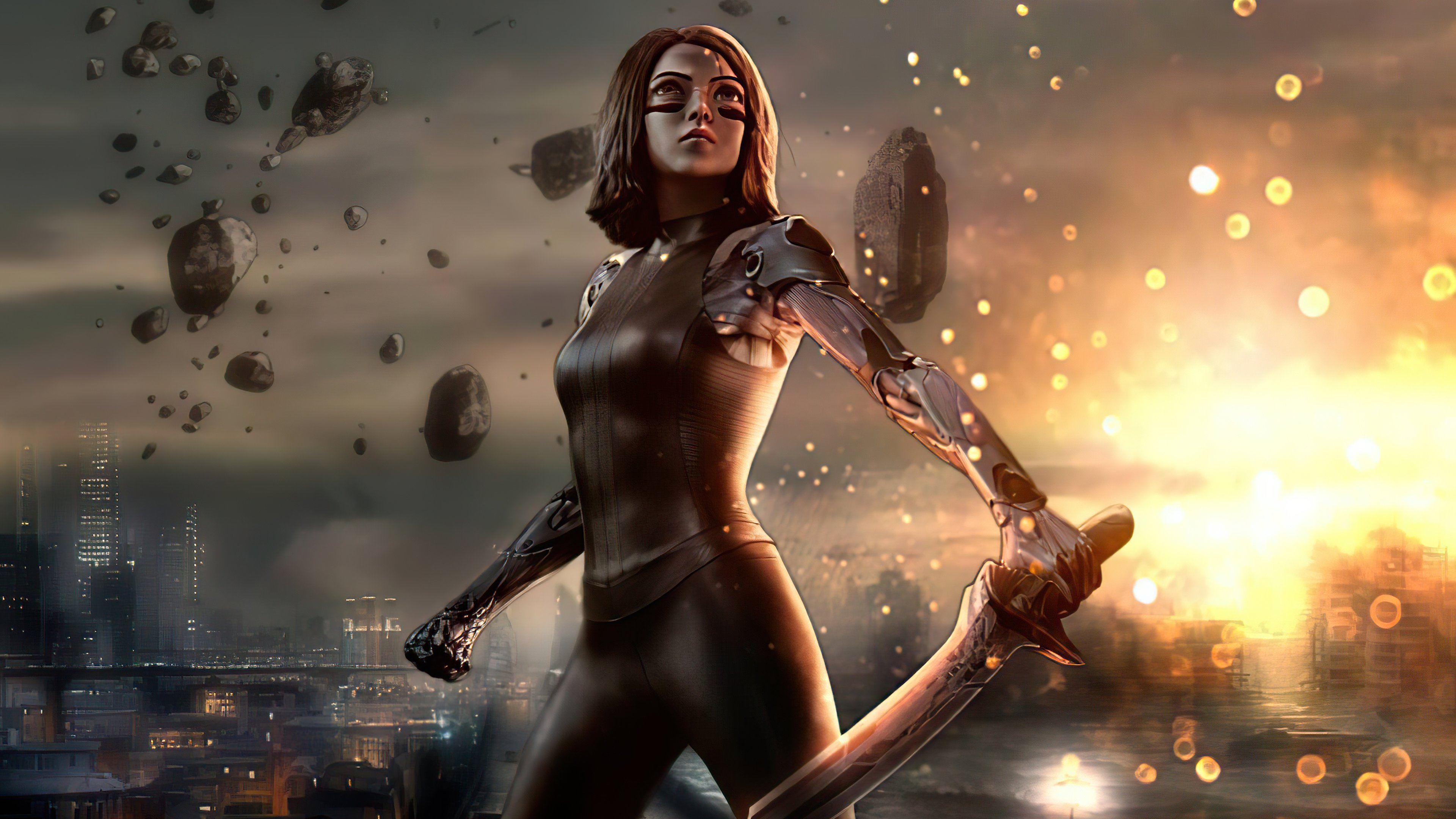 Alita Battle Angel glwoing potrait