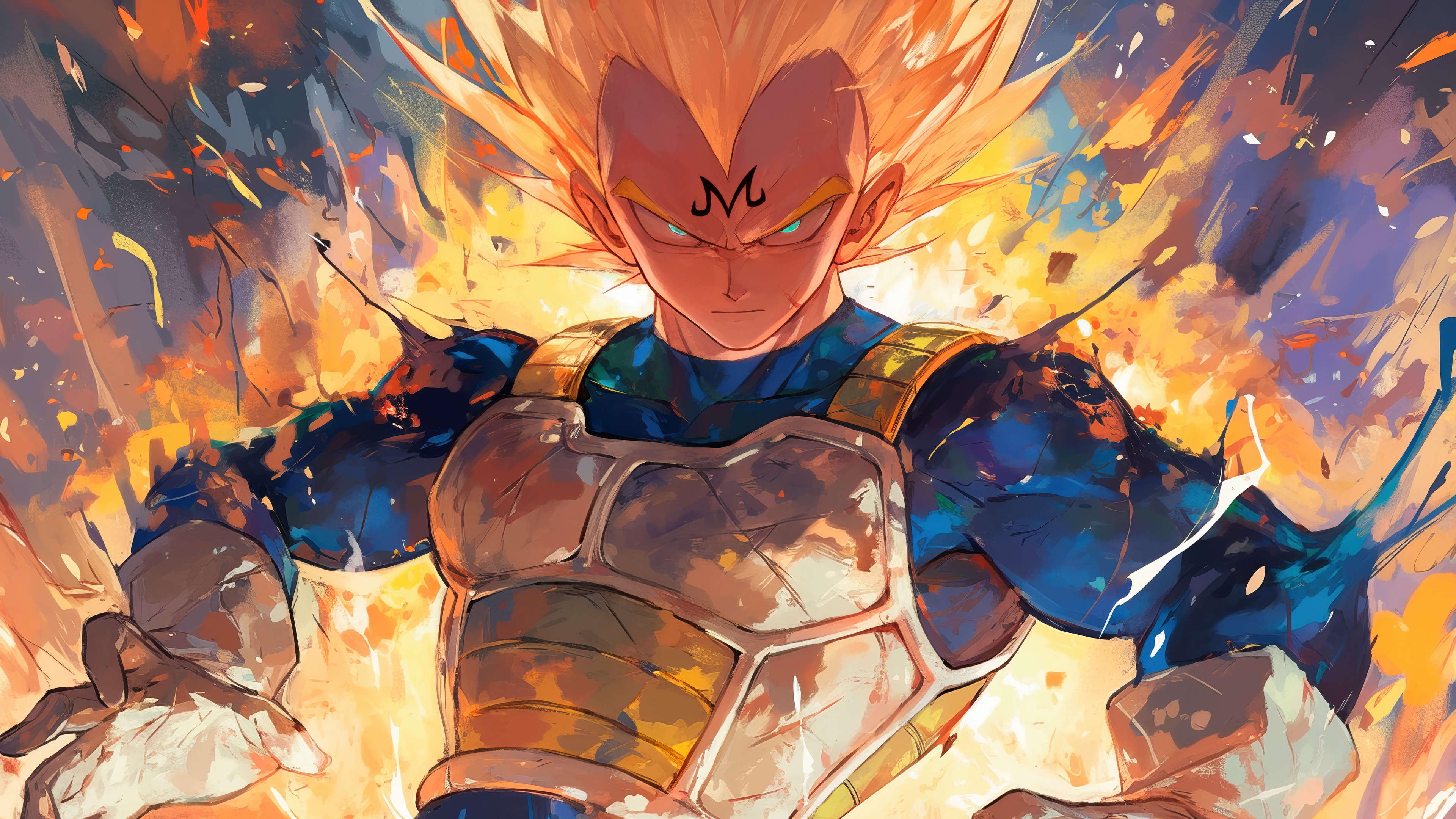 Vegeta Super Saiyan Majin Mark Dragon