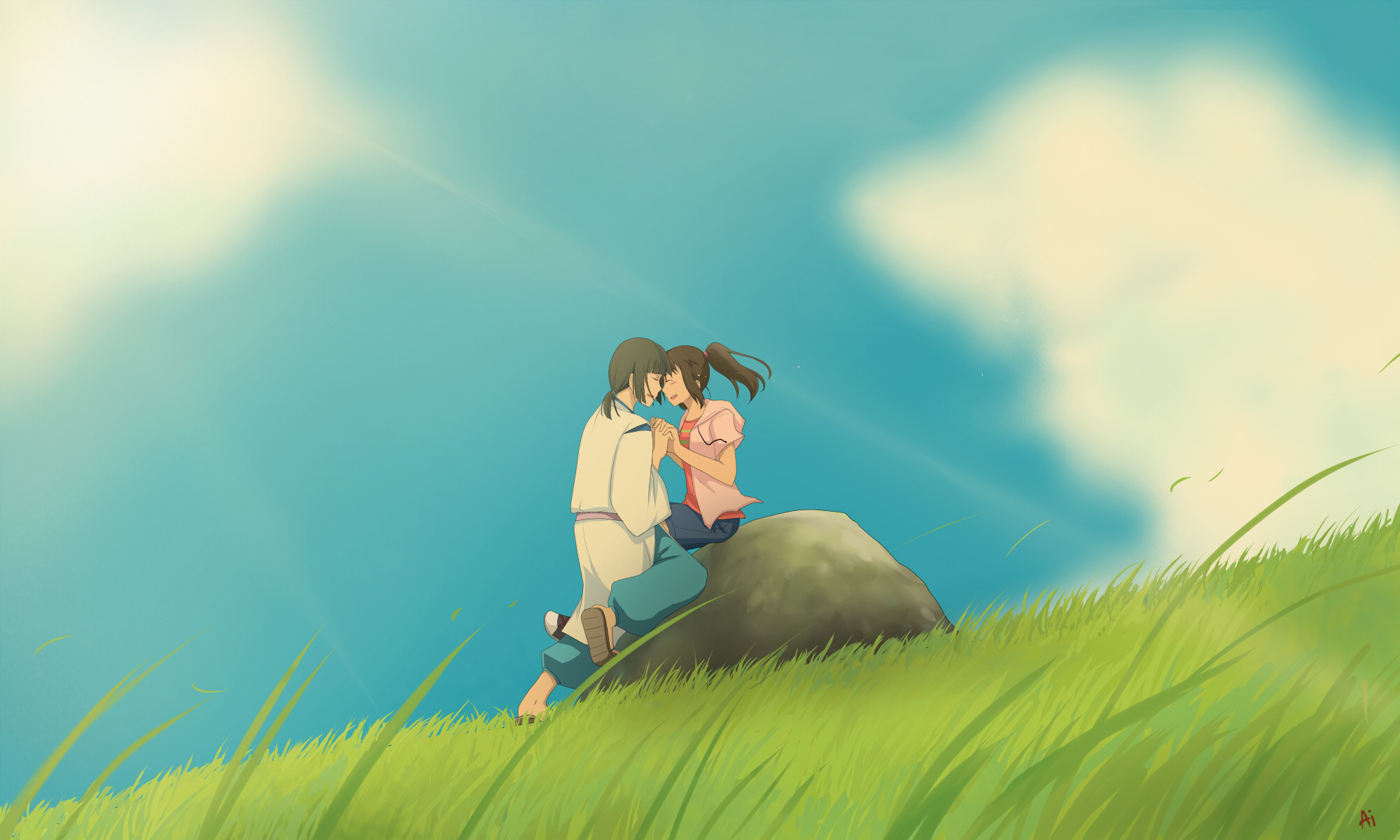 Spirited Away HD Wallpaper Ghibli Grassland Scene By Ai Kuroha Chanx1200