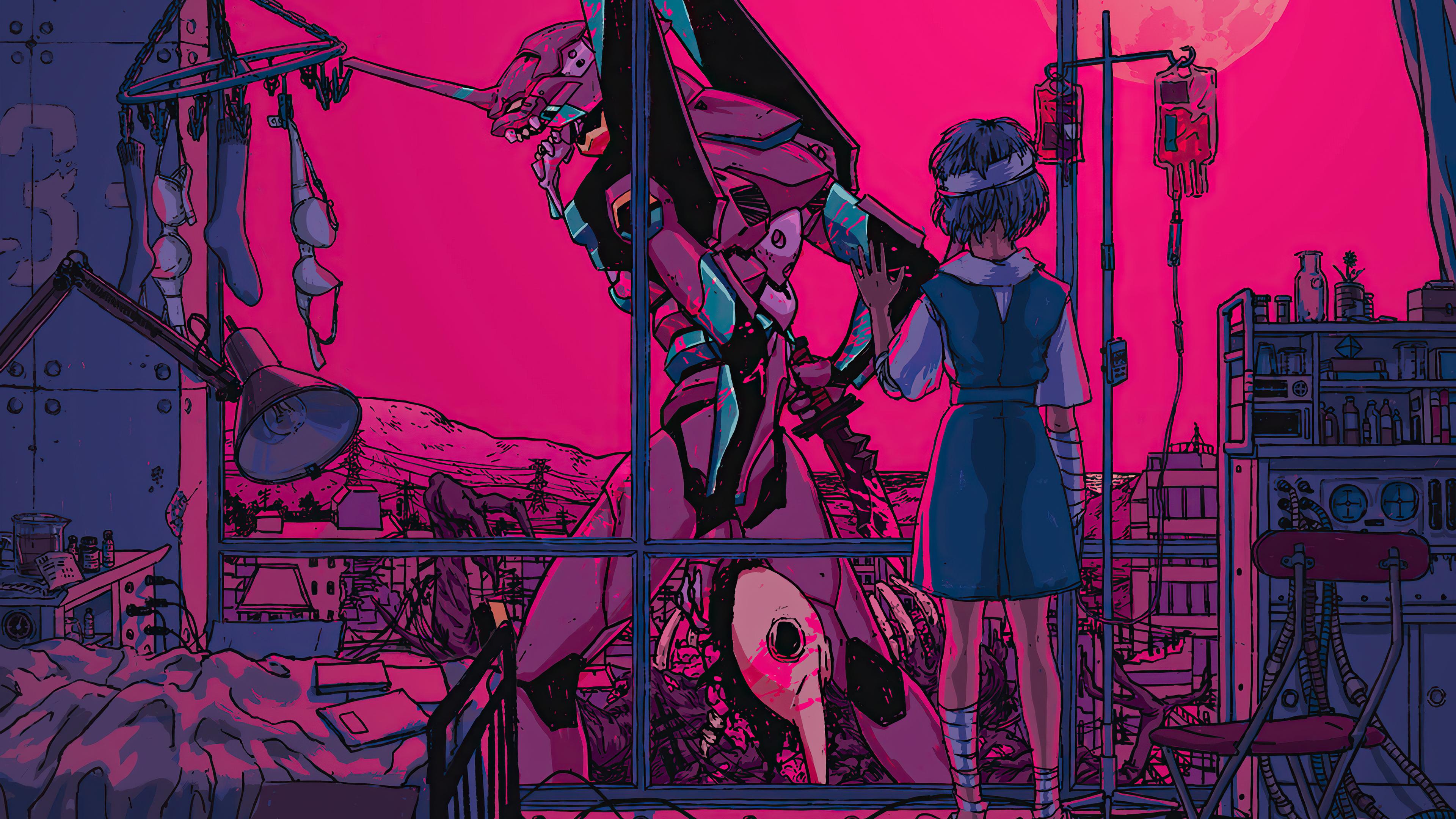 Neon Genesis Evangelion 4K Wallpaper