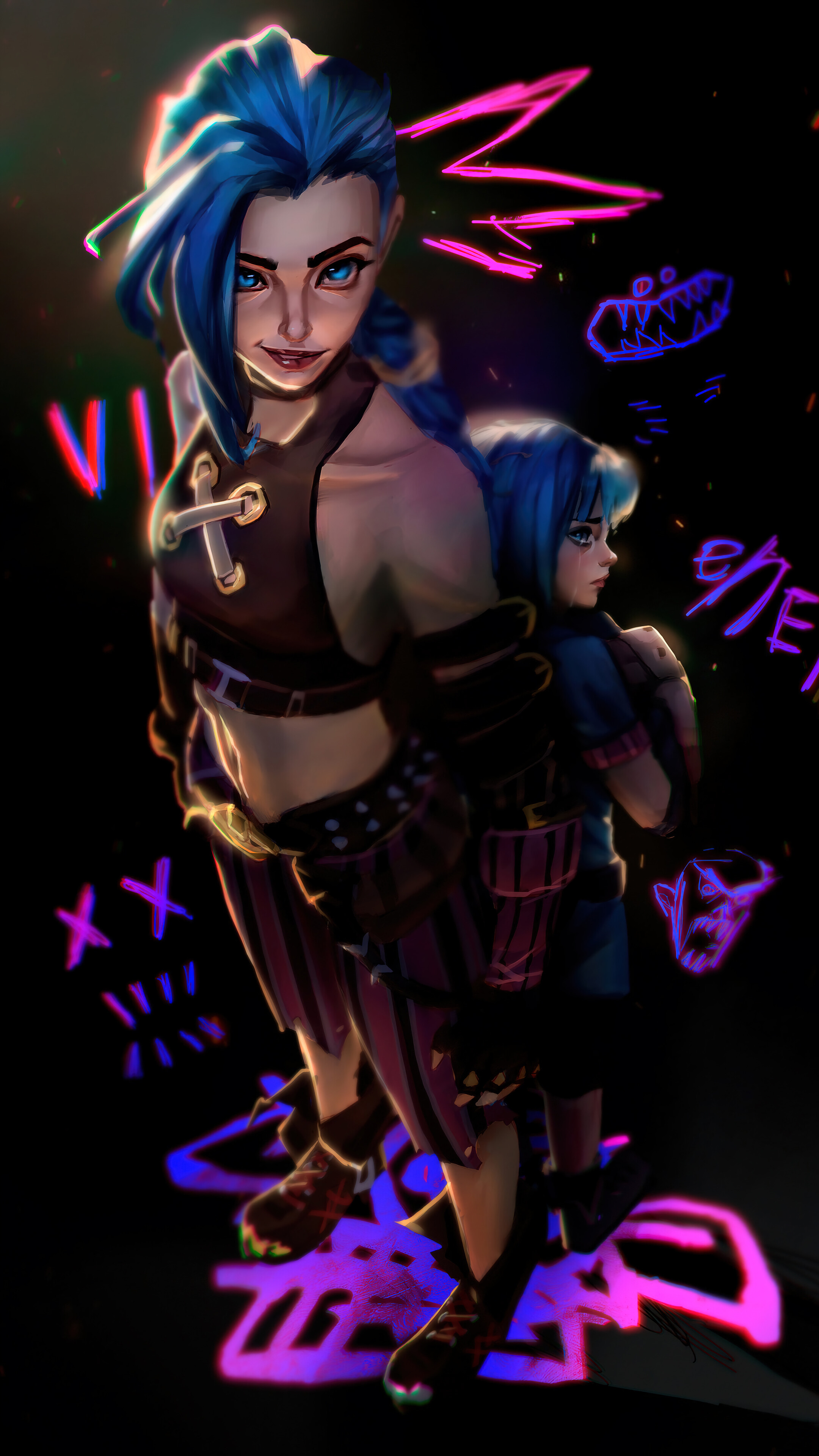 Arcane Jinx Wallpaper iPhone Phone 4K