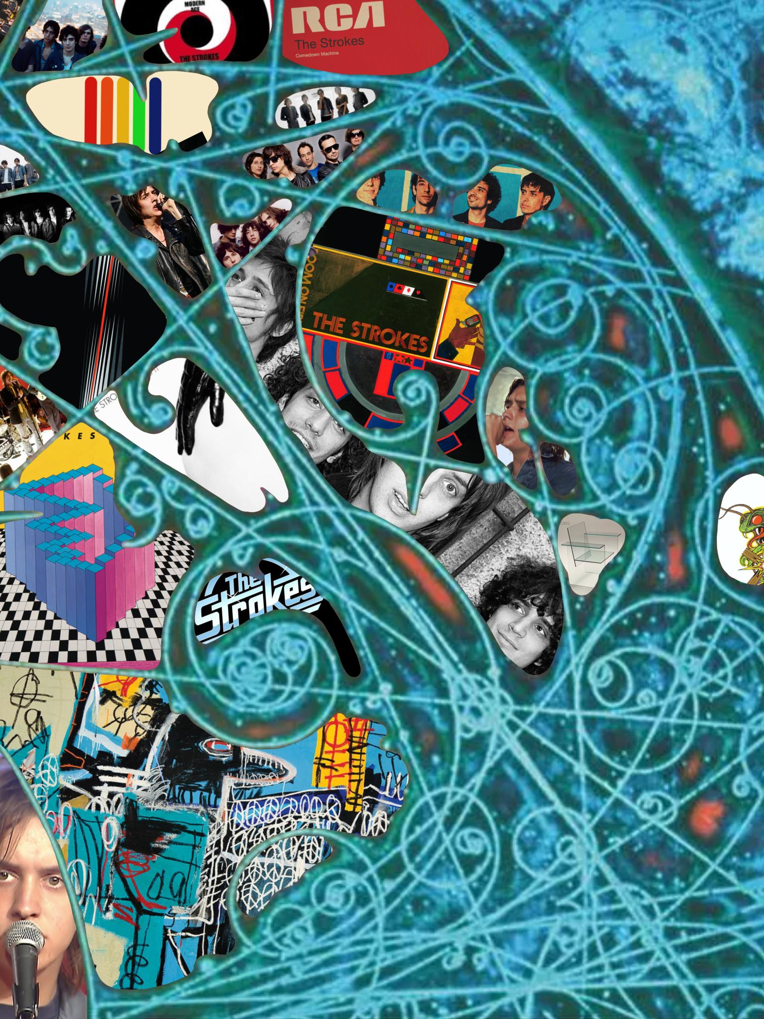 Strokes Phone Background Collage, r