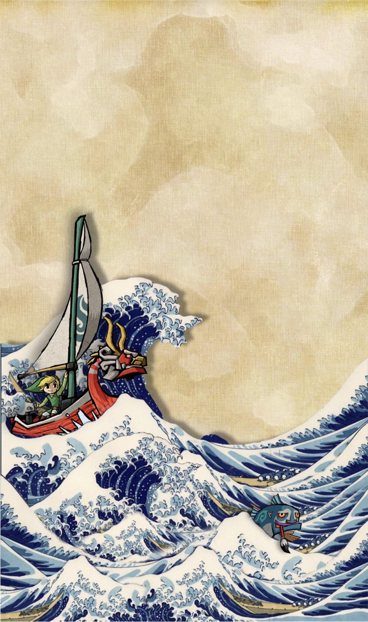 WW Oc Great Wave X Windwaker wallpaper