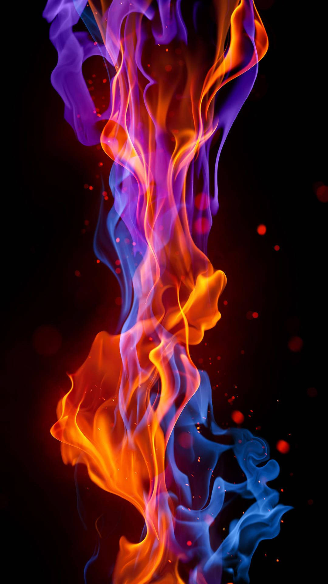 Download iPhone Purple Orange Blue Fire