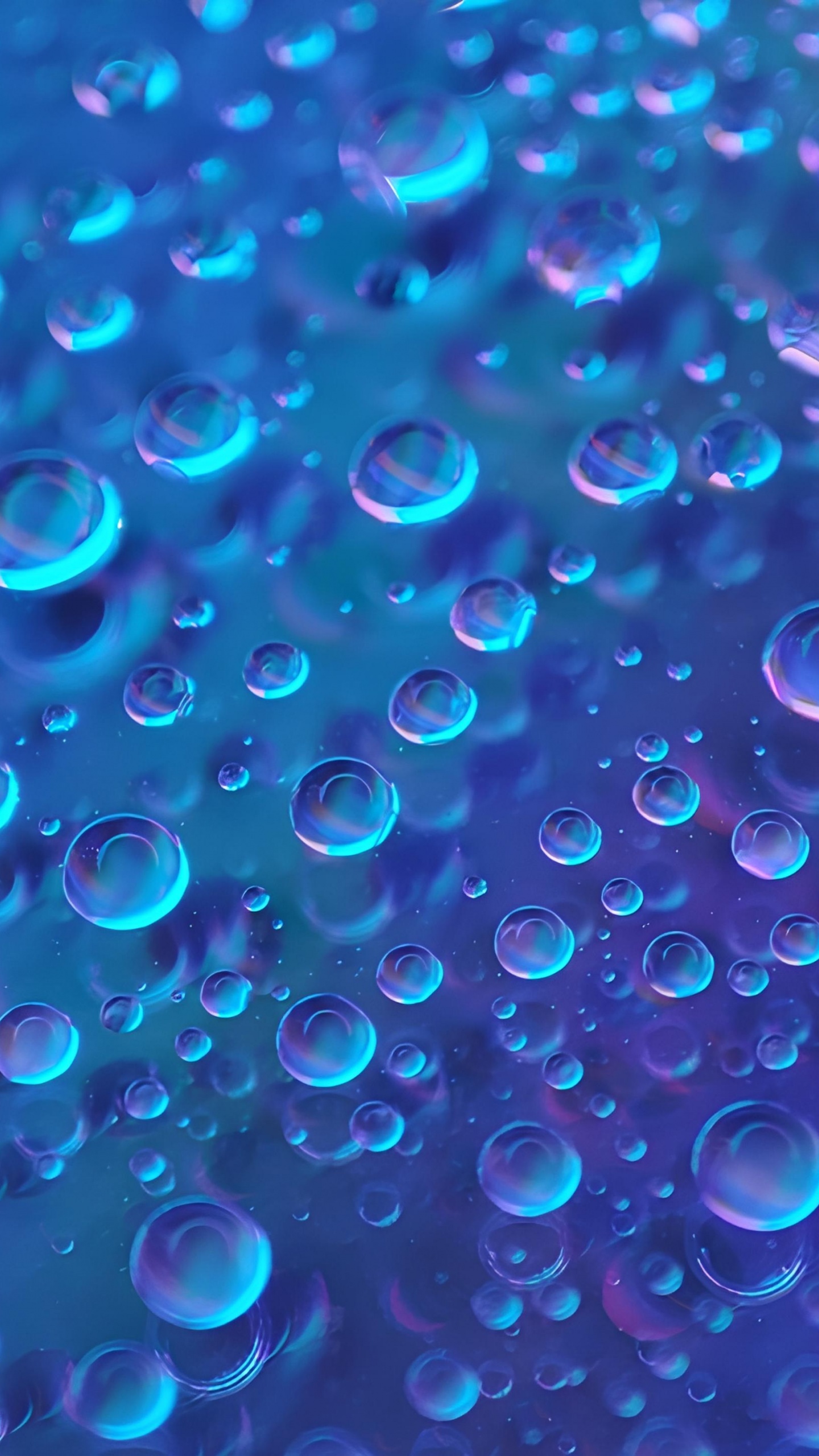 Water droplets Wallpaper 4K, Blue aesthetic