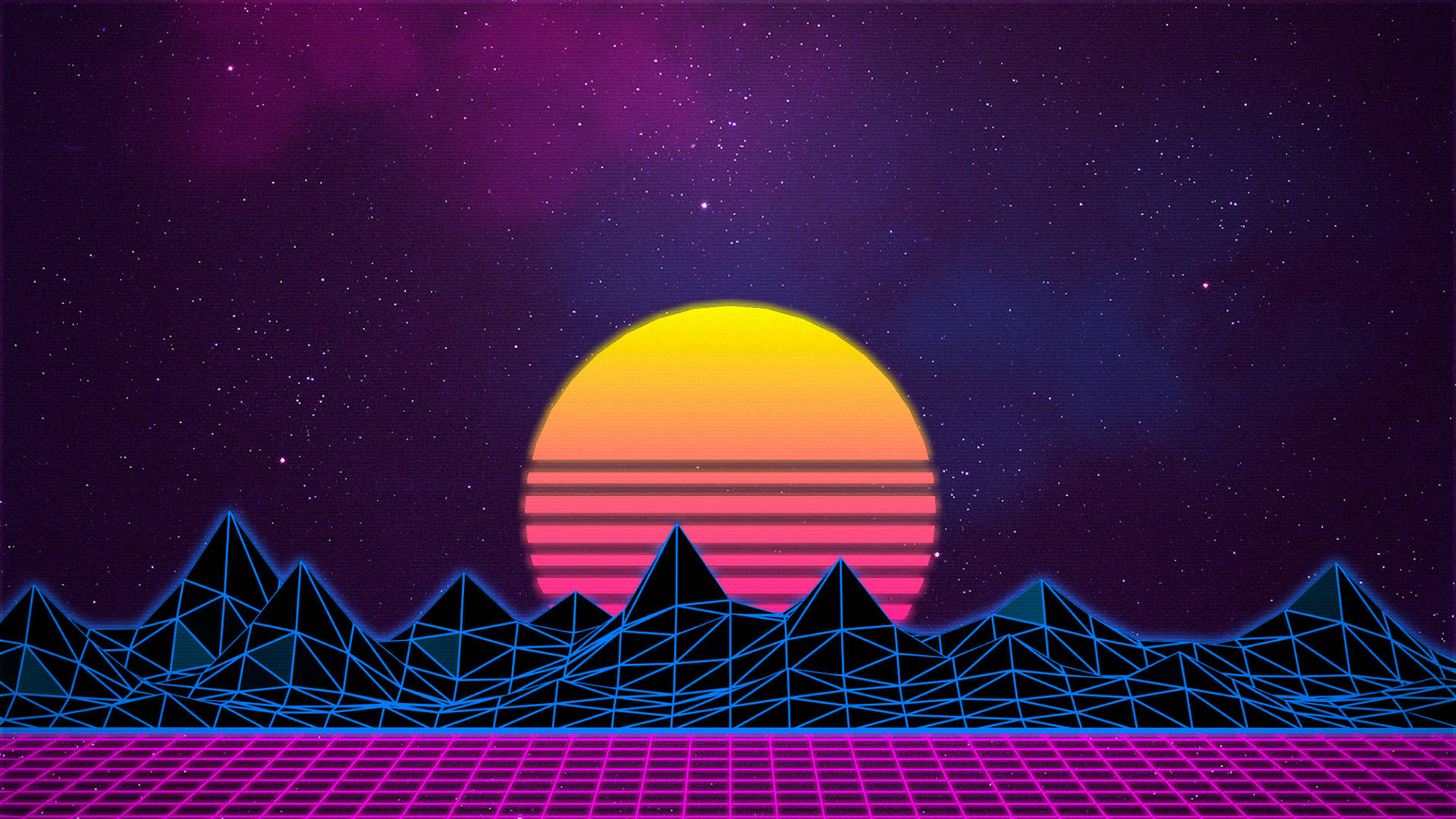 Classic Retrowave Sun Wallpaper