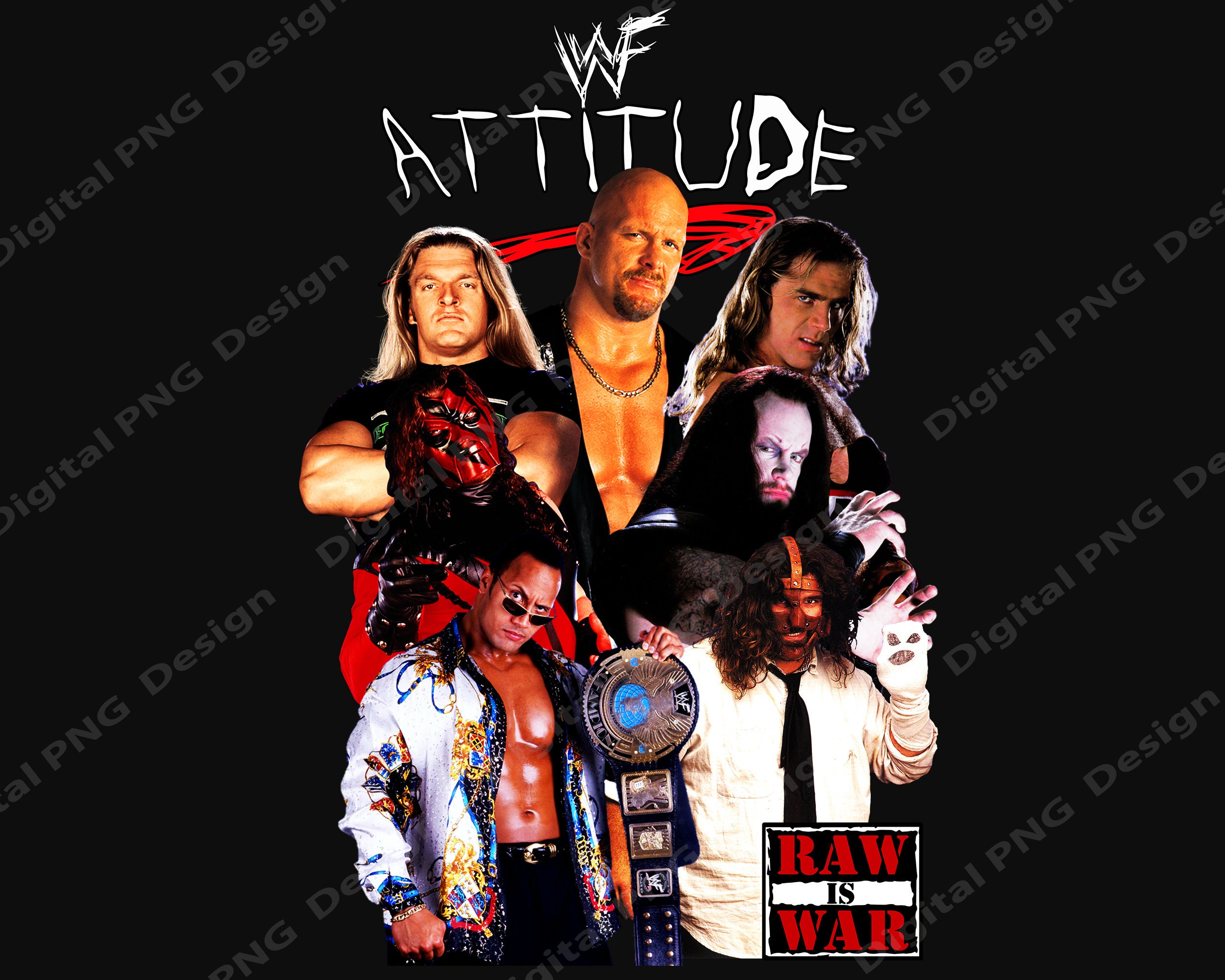 ATTITUDE ERA WWE Png, Instant Download