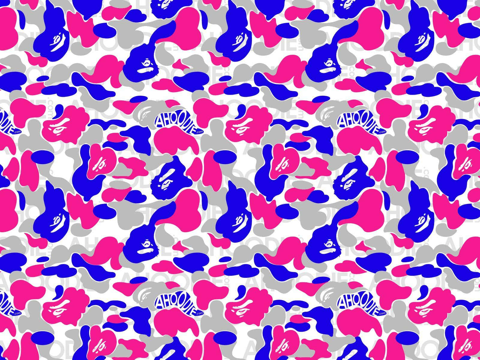 Blue Camo Pattern Wallpaper