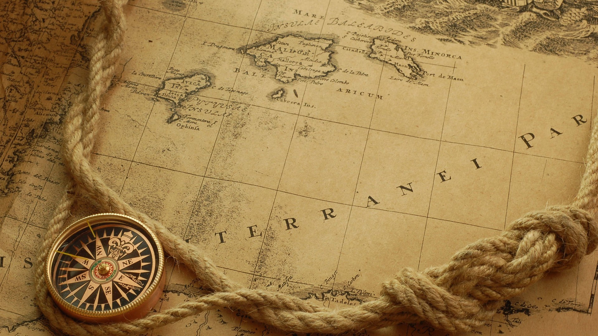 Old World Map Desktop Wallpaper