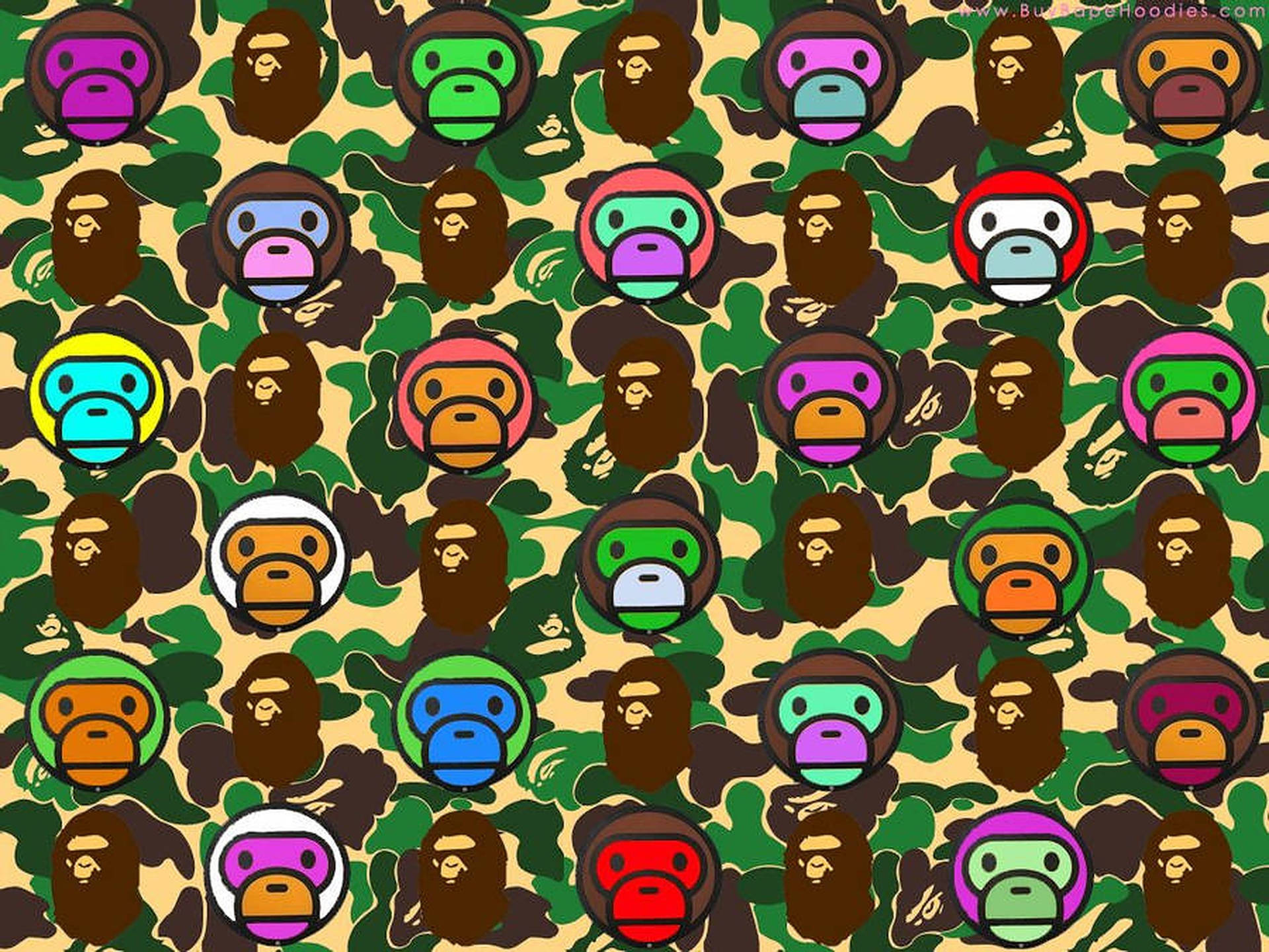 Download free Bape Colorful Head Logo