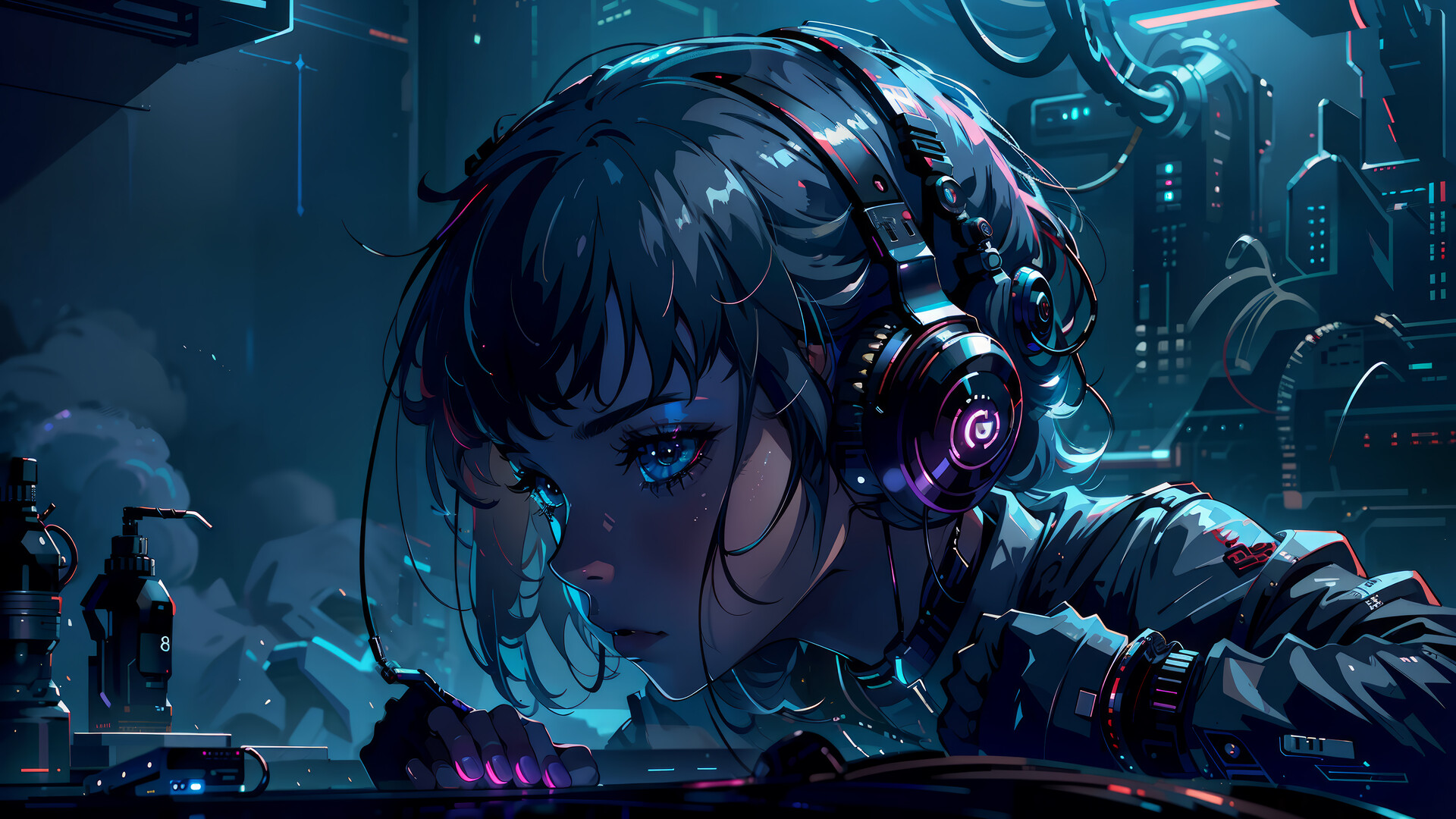 Anime Girl DJ Wallpaper 4K HD PC i