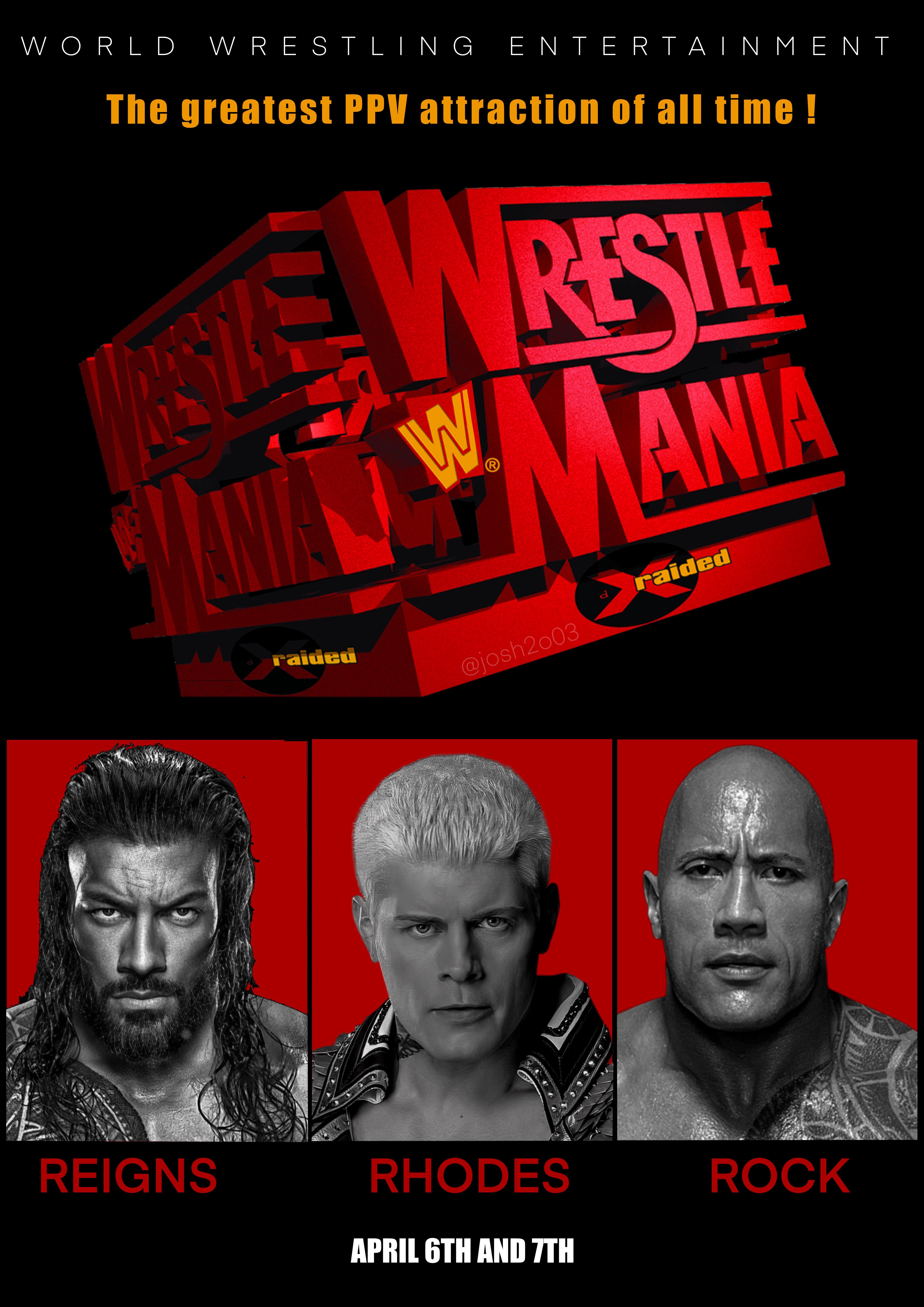 Wrestlemania 40 / 14 Retro style poster
