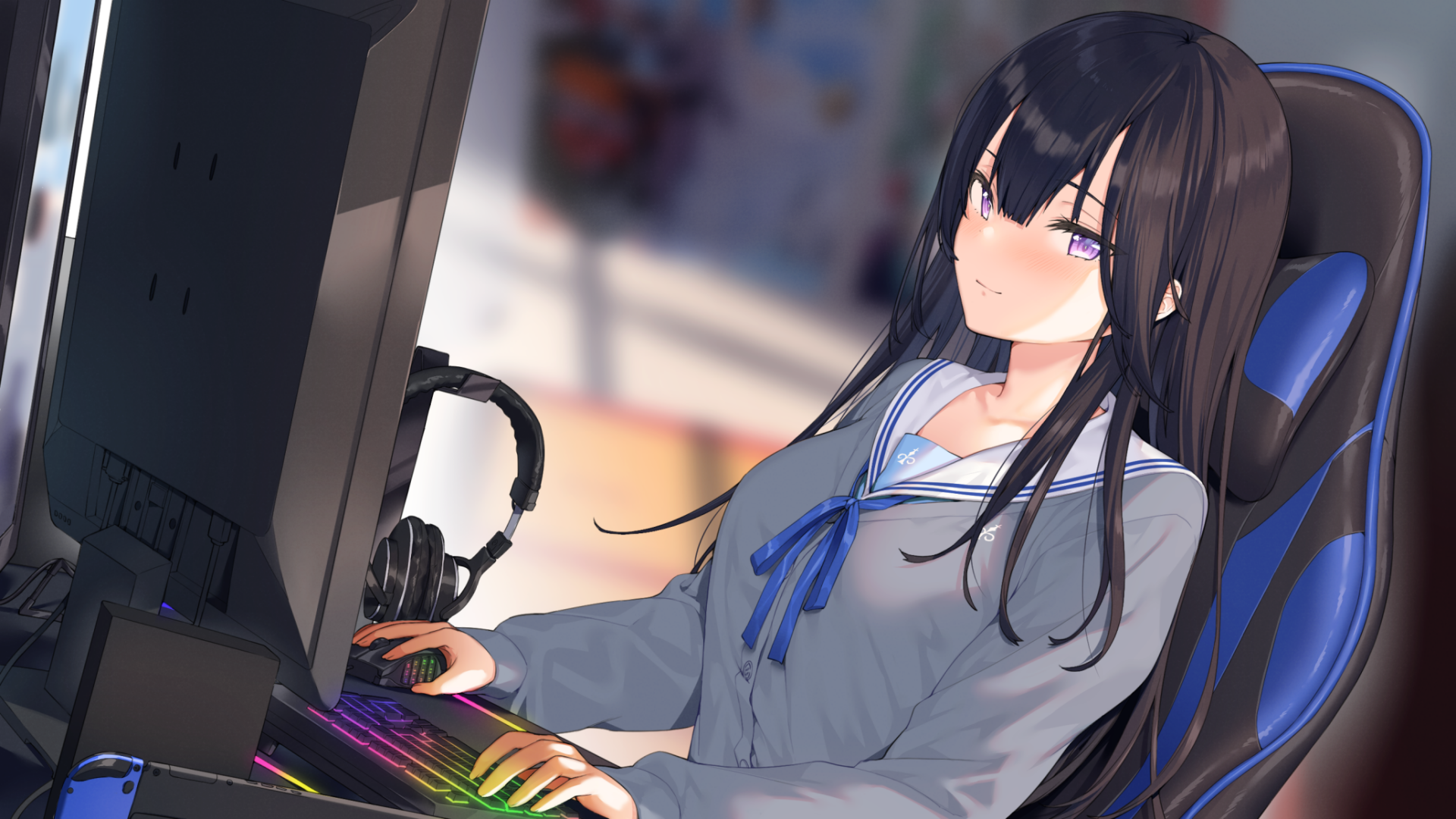 Gamer Anime Girl Anime Girl HD Wallpaper
