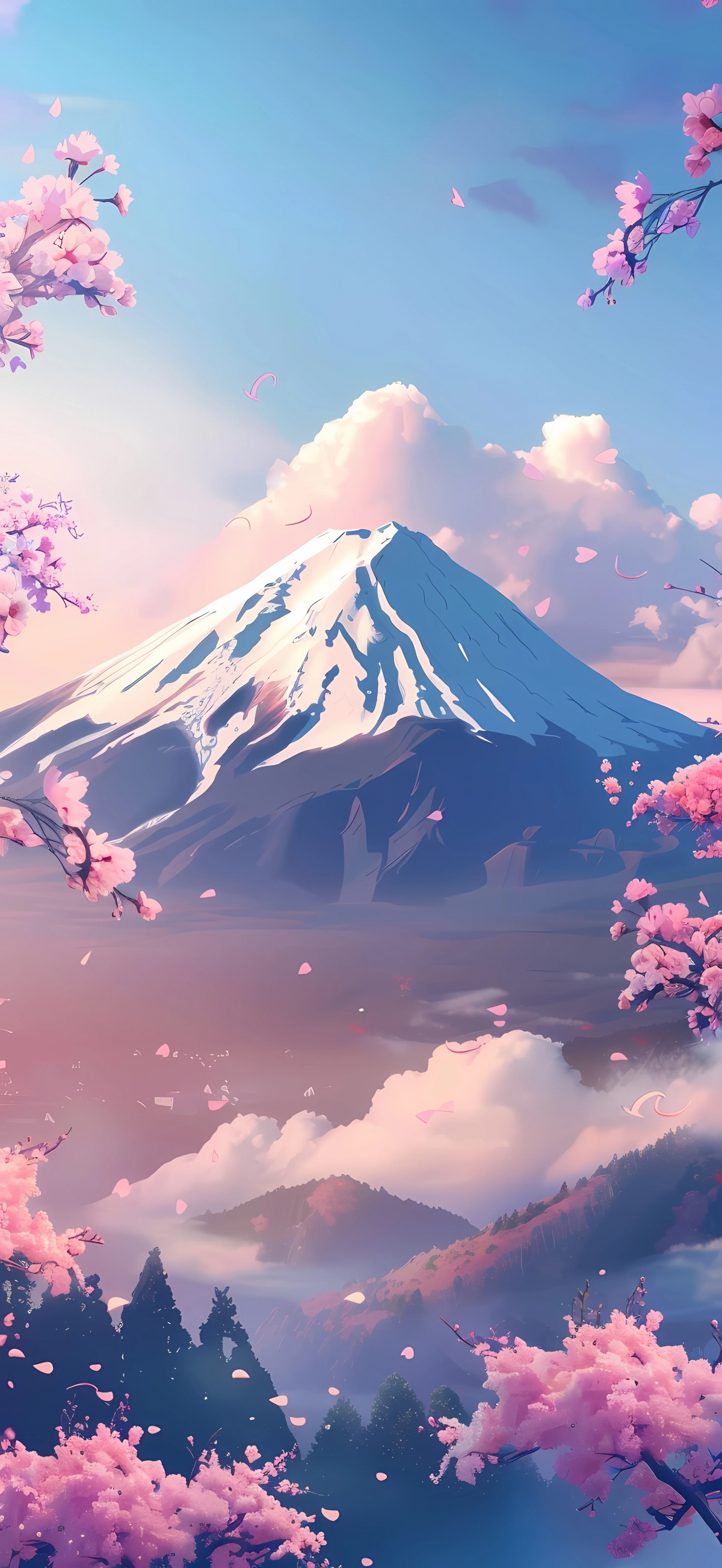 Anime Snowy Mountain 4K Wallpaper
