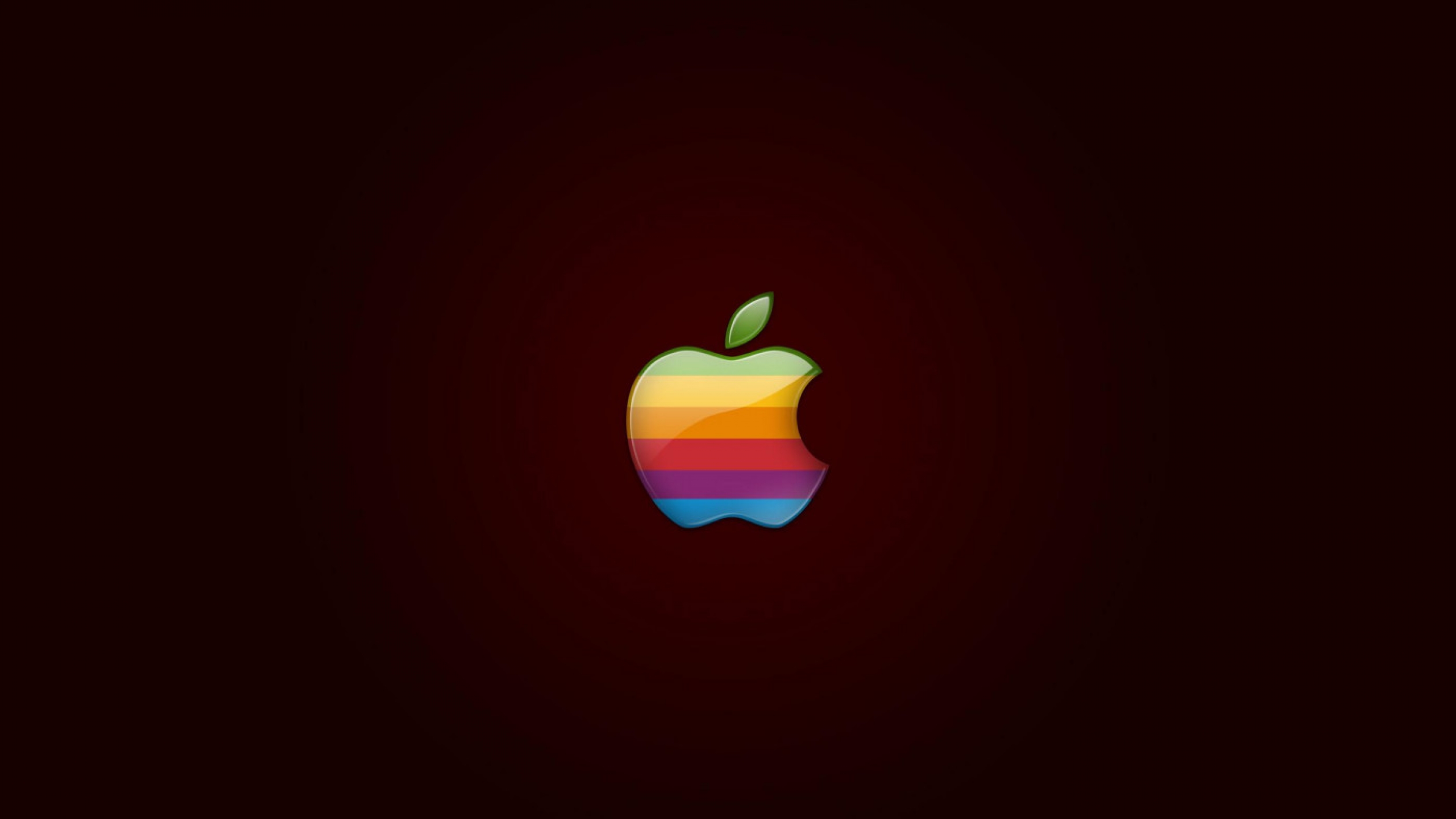 Classic Retro Rainbow Apple Logo 3D